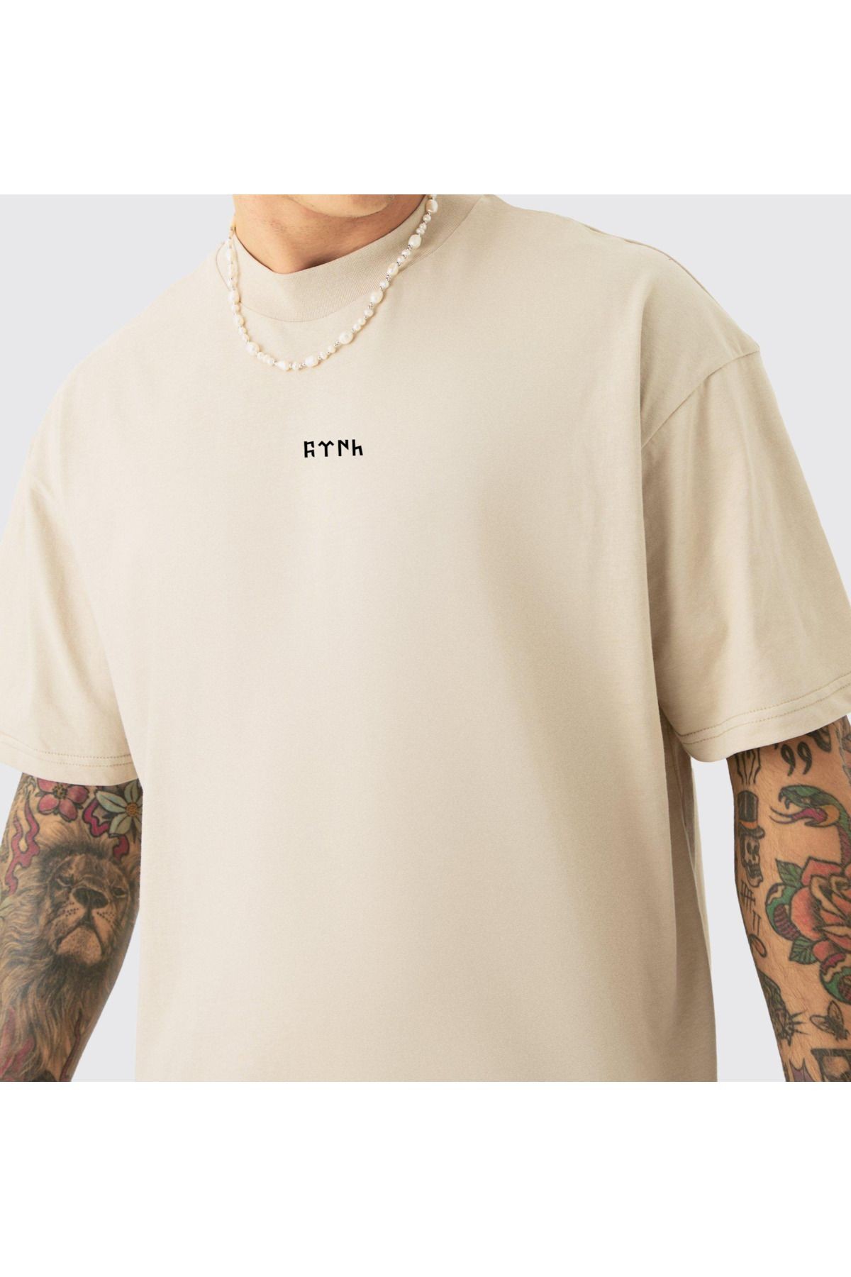 Göktürk Alfabesi Özel tasarım Oversize T-shirt Orhun yazıtları Türk Baskılı