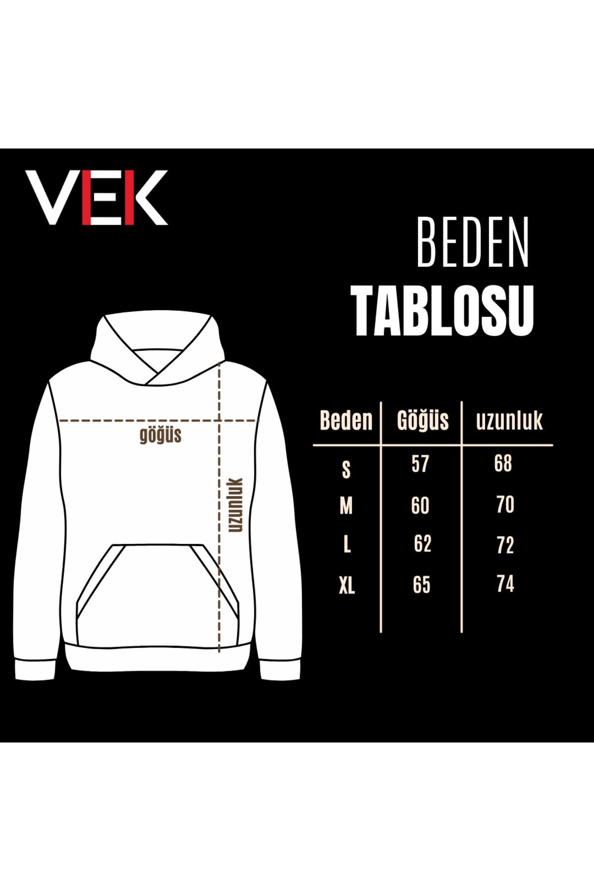 VEK Cengizhan Özel Tasarım Oversize Sweatshirt Hoodie Göktürk Alfabesi Sırt Baskılı