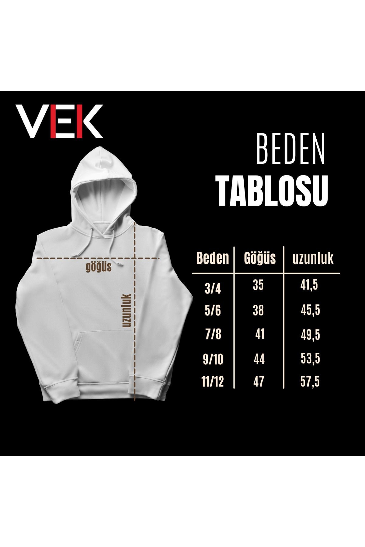 VEK KÖKBÖRÜ(BOZKURT) Göktürk harfleri özel tasarım Çocuk Sweatshirt Hoodie
