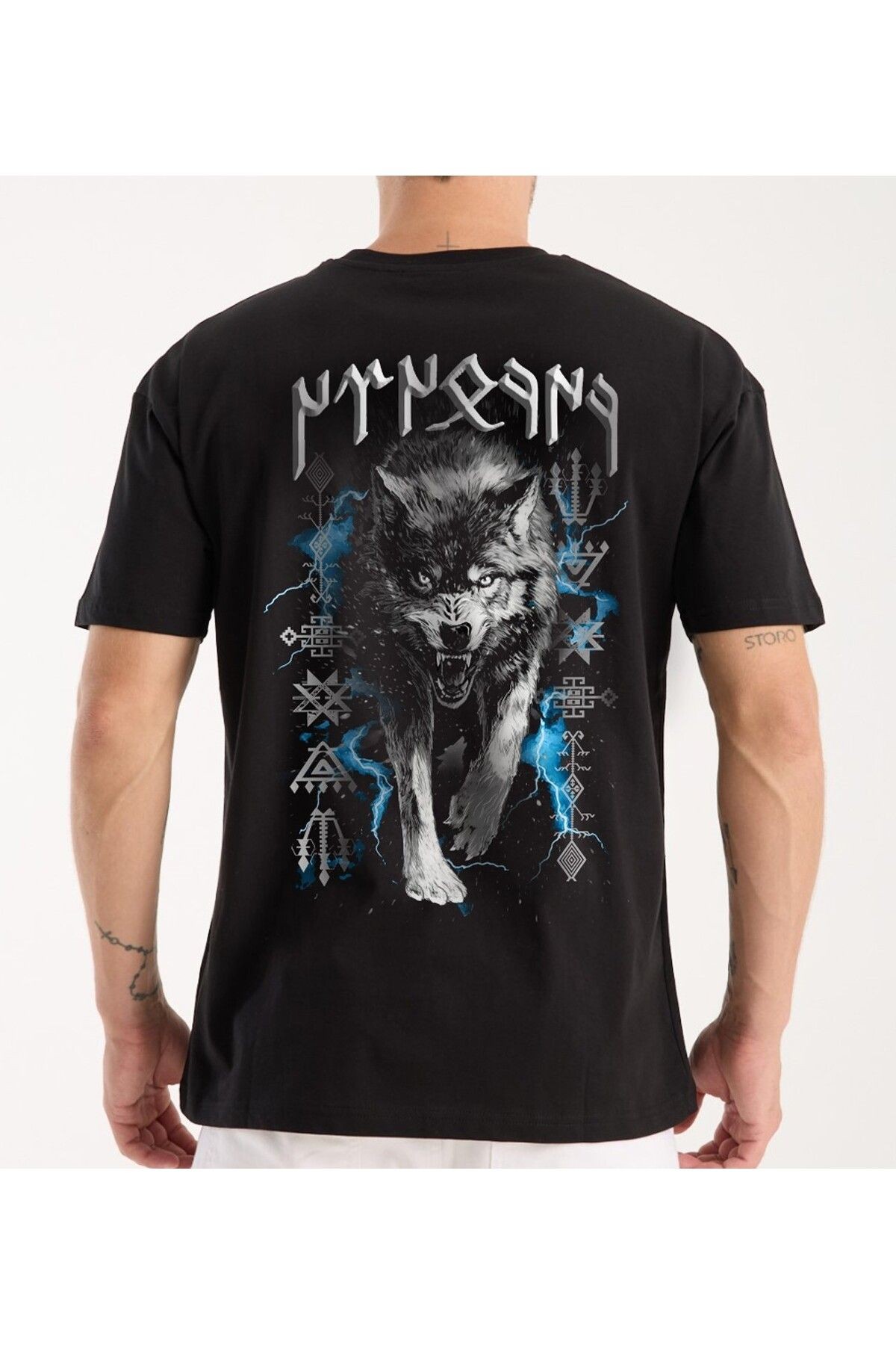 KÖKBÖRÜ V2 Göktürk Harfleri Özel Tasarım Oversize T-Shirt