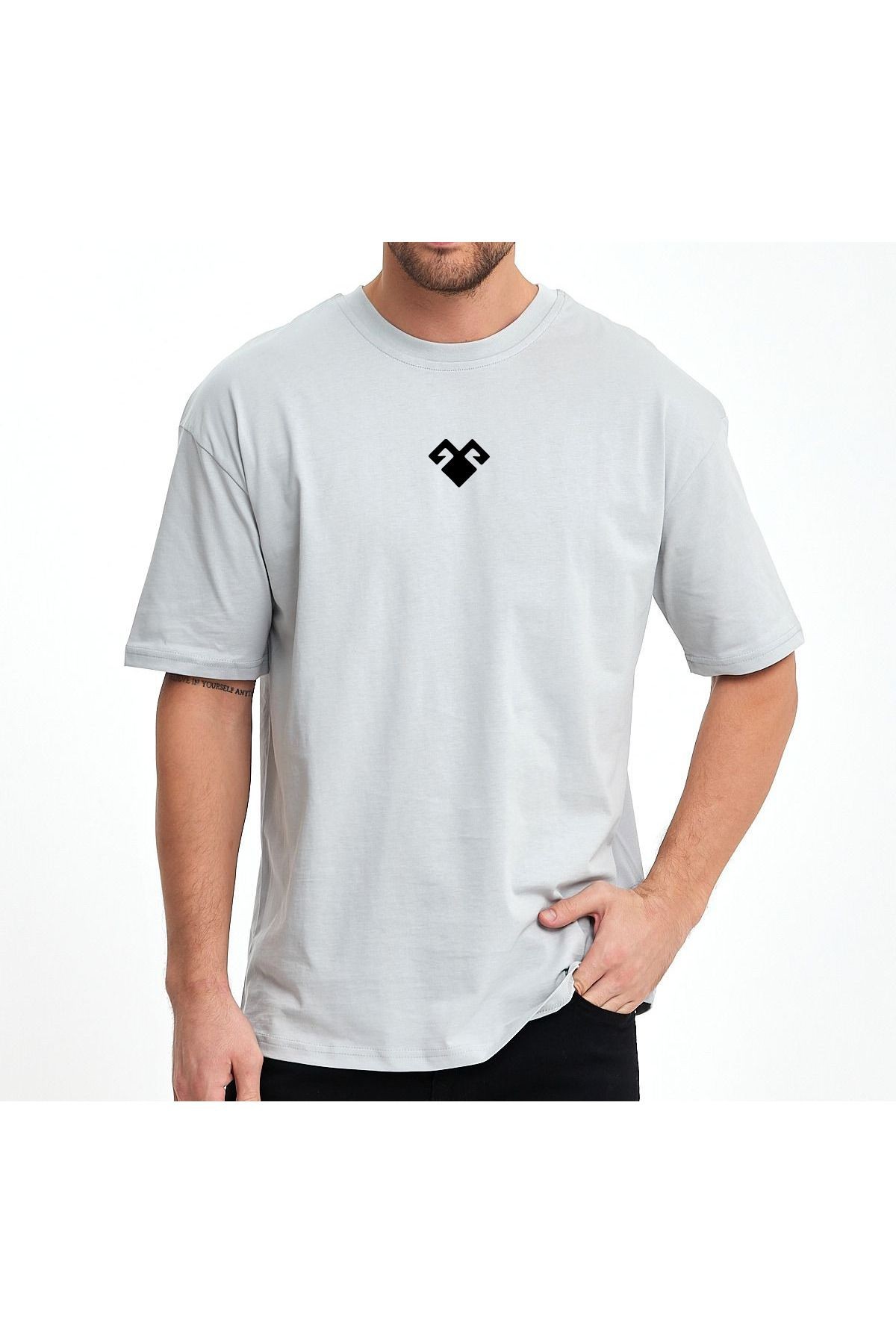 VEK Koç Boynuzu Oversize T-shirt Geleneksel Motif