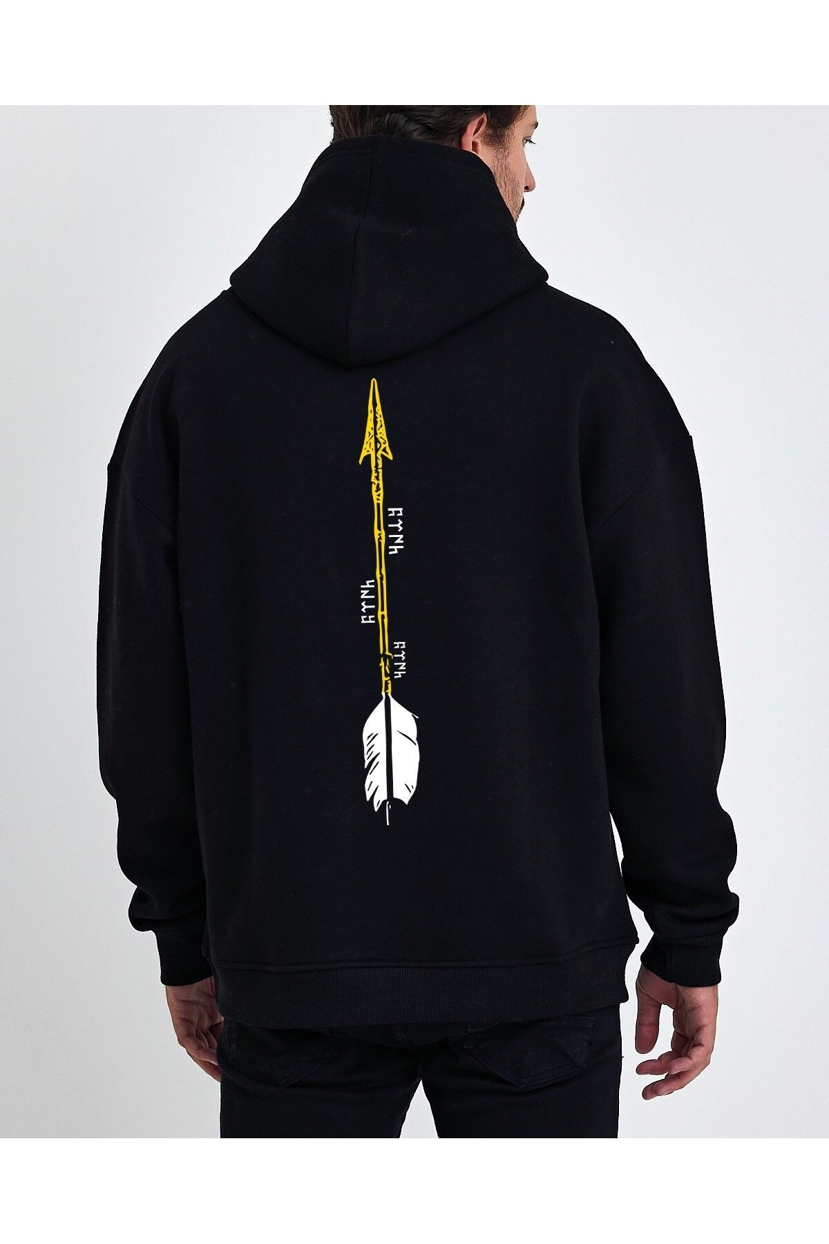 VEK Ok Baskılı Sweatshirt Hoodie Oversize