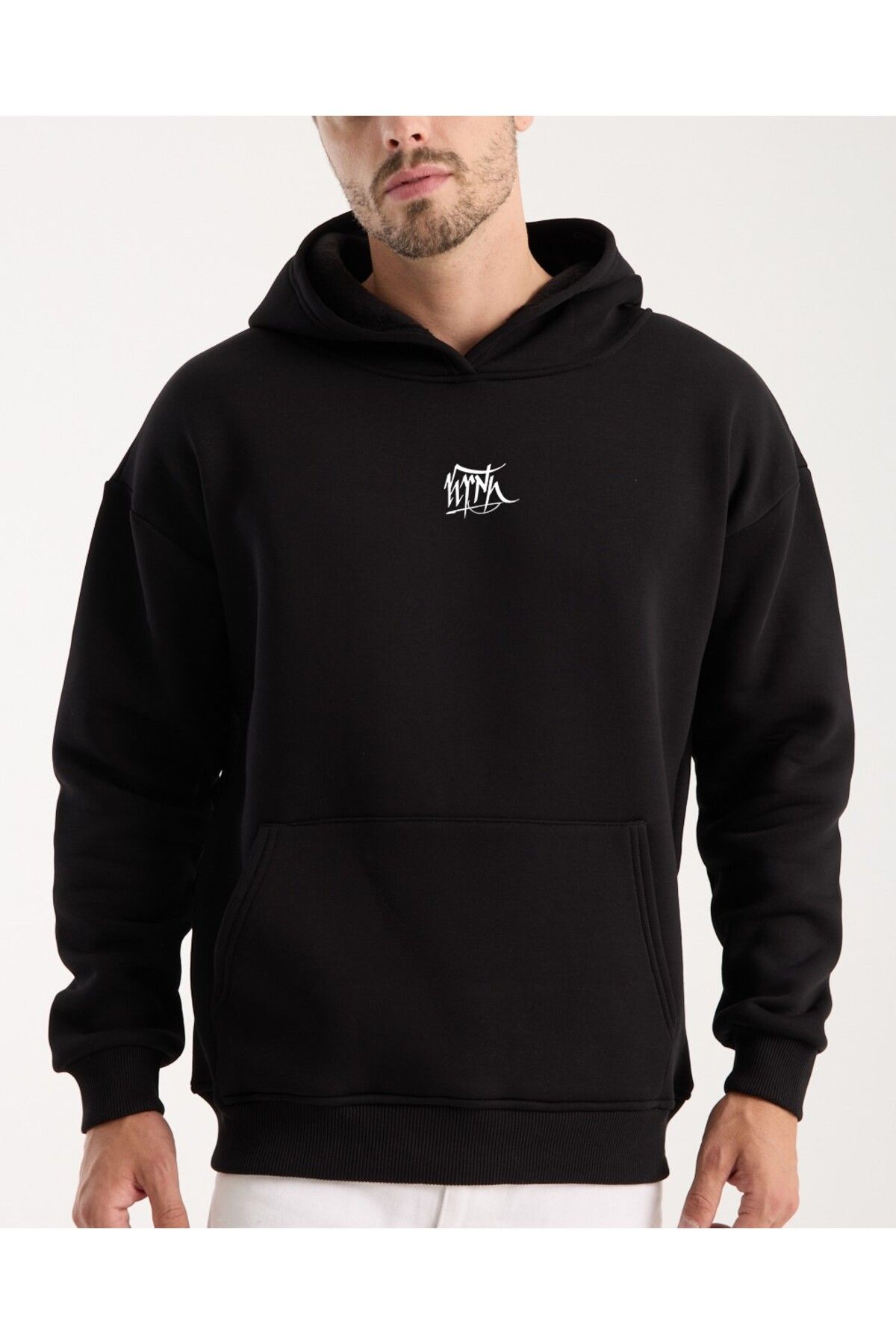 Türk Baskılı Minimal Sweatshirt Hoodie Özel Tasarım Göktürk Harfleri