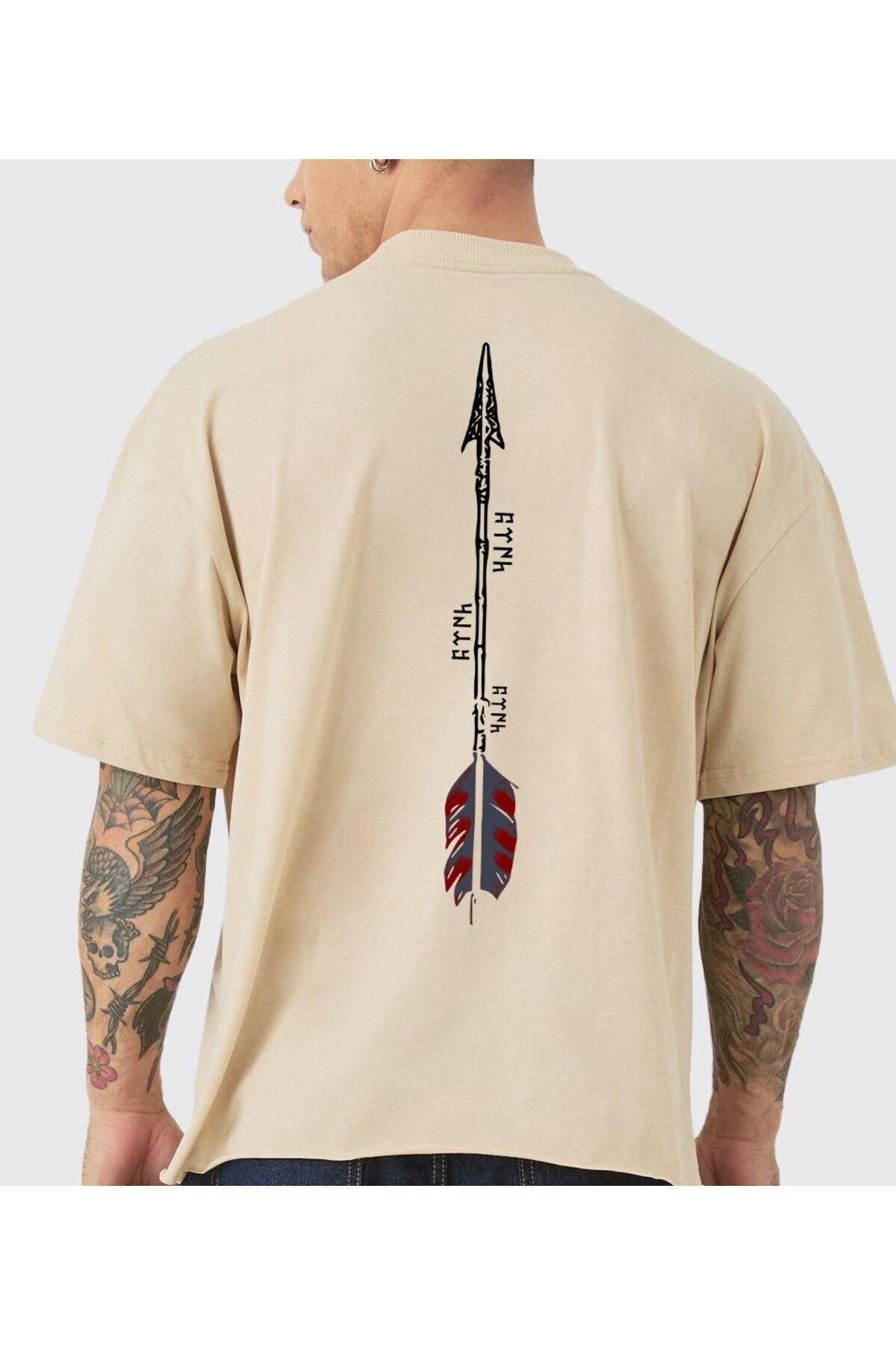 VEK OK tasarımlı oversize t-shirt %100 pamuklu