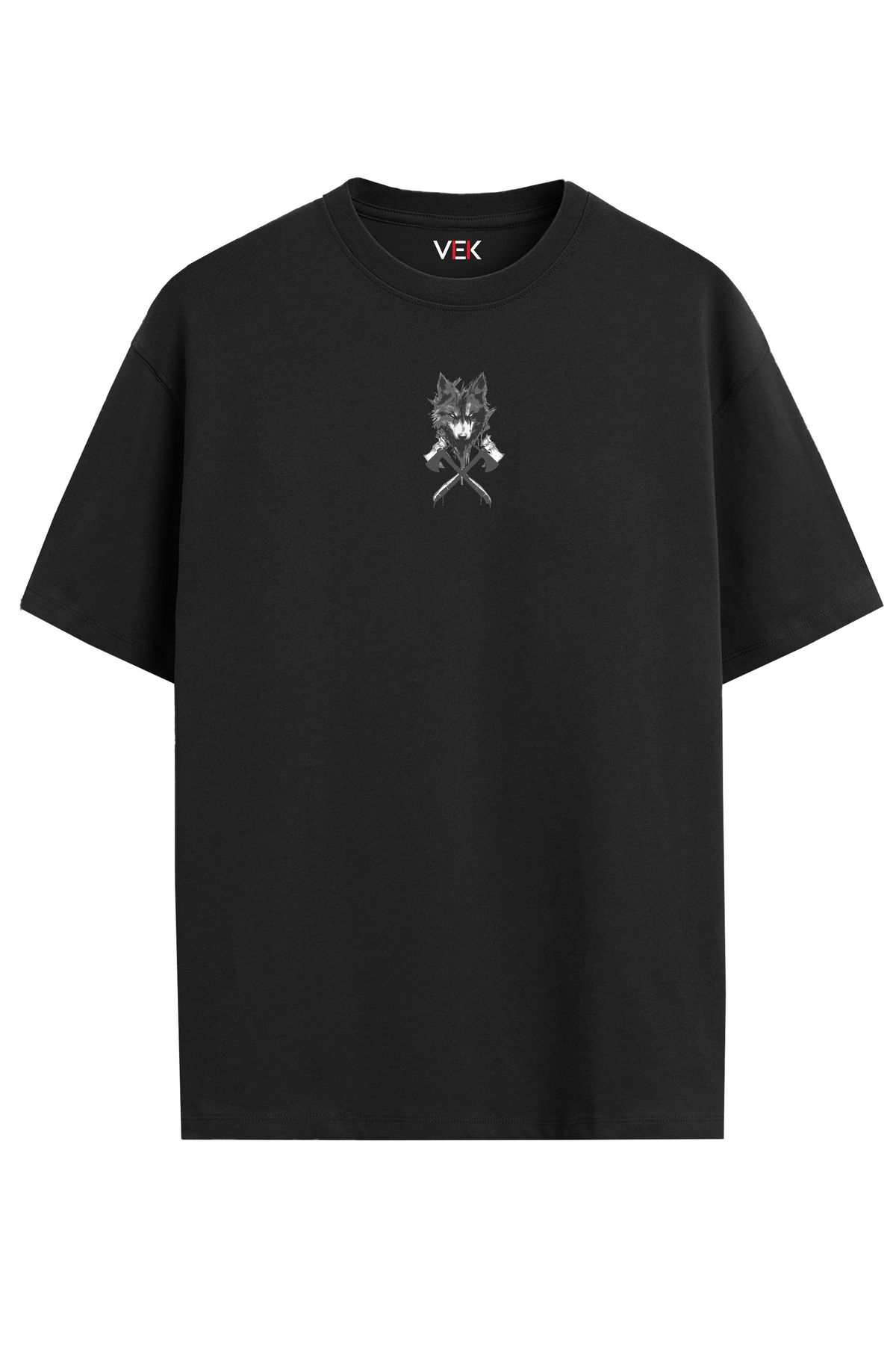 Kurt Sırt Baskılı Özel Tasarım Oversize T-Shirt Göktürk Harfleri