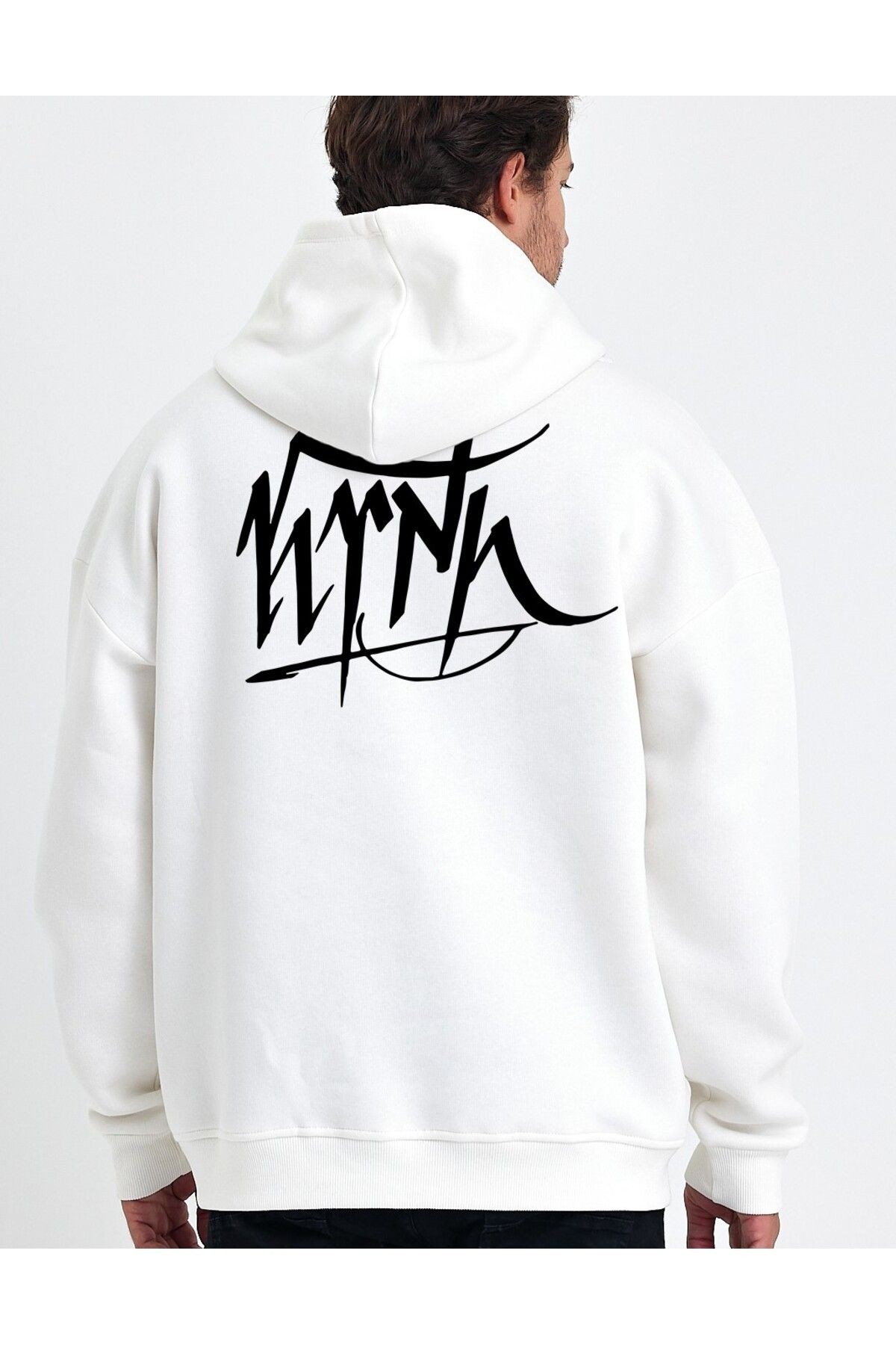 VEK Oversize Türk Baskılı Sweatshirt Hoodie Göktürk Alfabesi