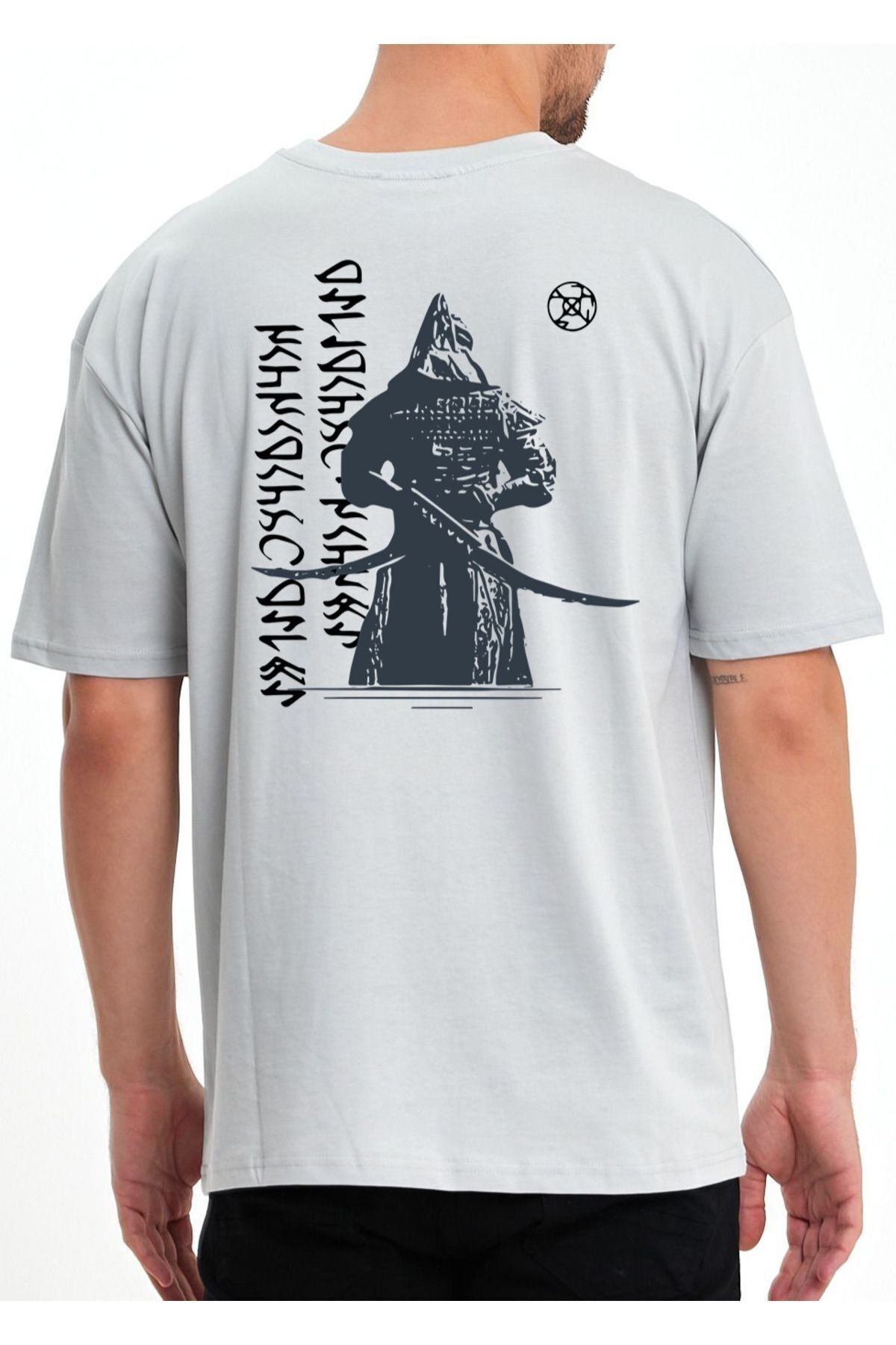 VEK Cengizhan Özel Tasarım Oversize T-shirt Göktürk Alfabesi Sırt Baskılı