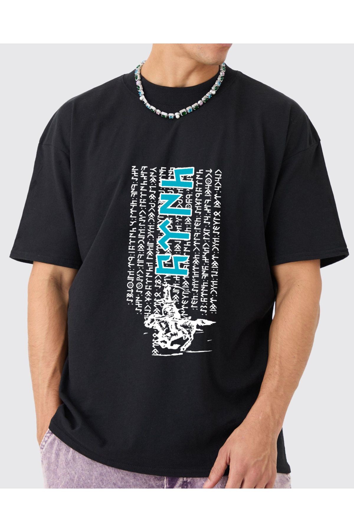 VEK Göktürk Ön Baskılı Oversize T-shirt