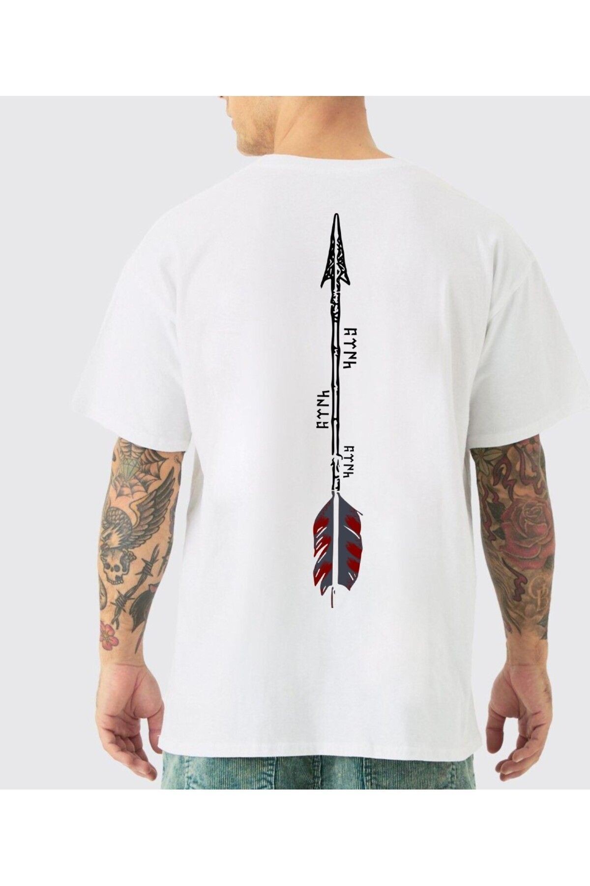 VEK OK tasarımlı oversize t-shirt %100 pamuklu