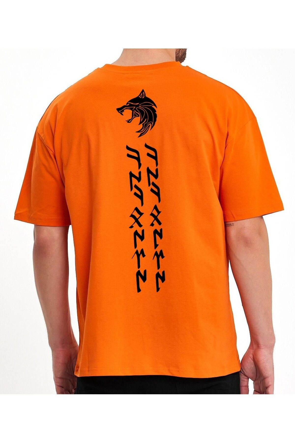 VEK KÖKBÖRÜ(BOZKURT) Göktürk harfleri özel tasarım oversize t-shirt