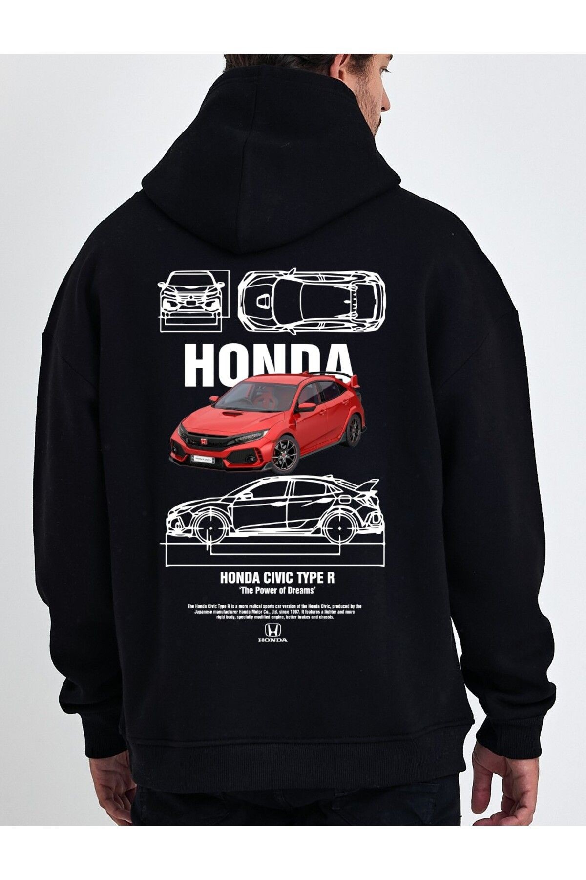 VEK Sweatshirt Hoodie Oversize Honda CIVIC TYPE R