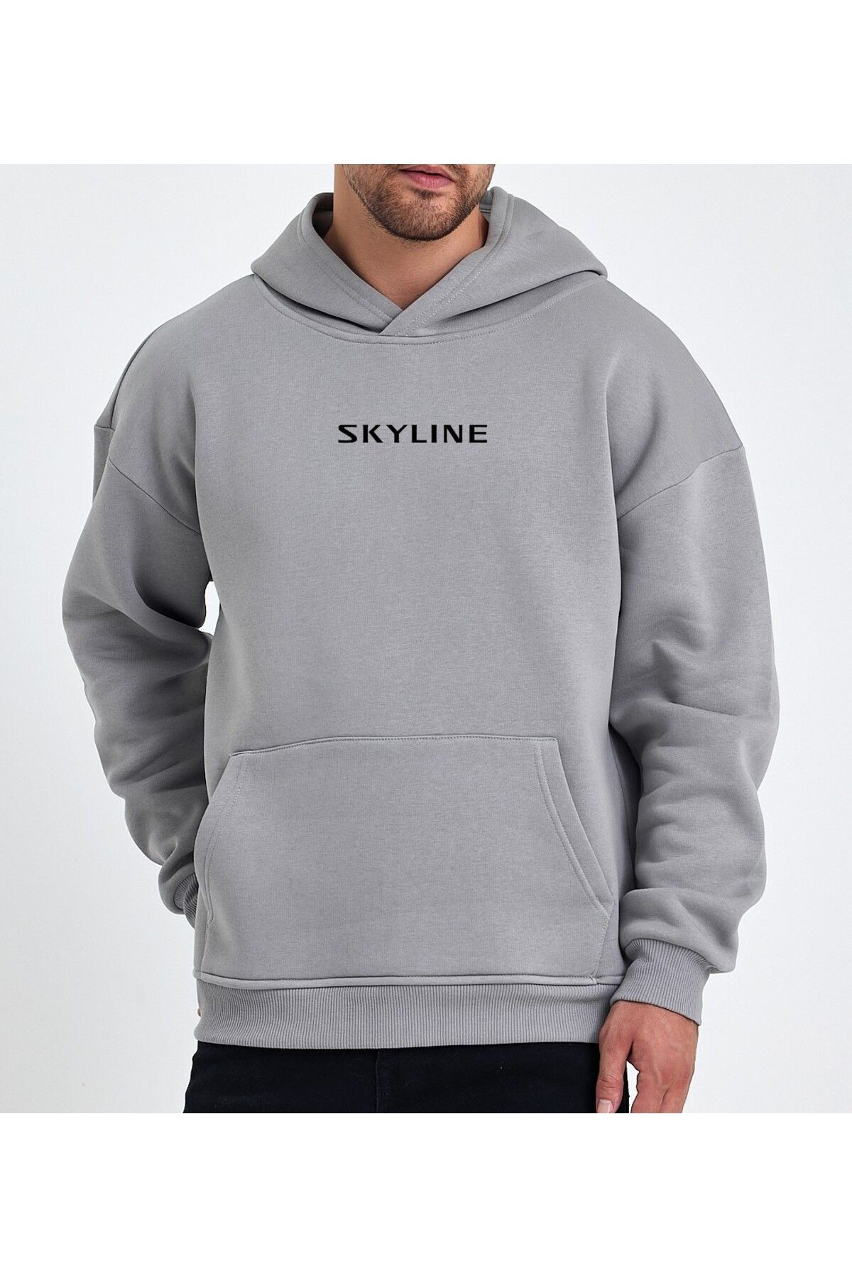 VEK Oversize Sweatshirt Hoodie Unisex Araba Baskılı NSSN