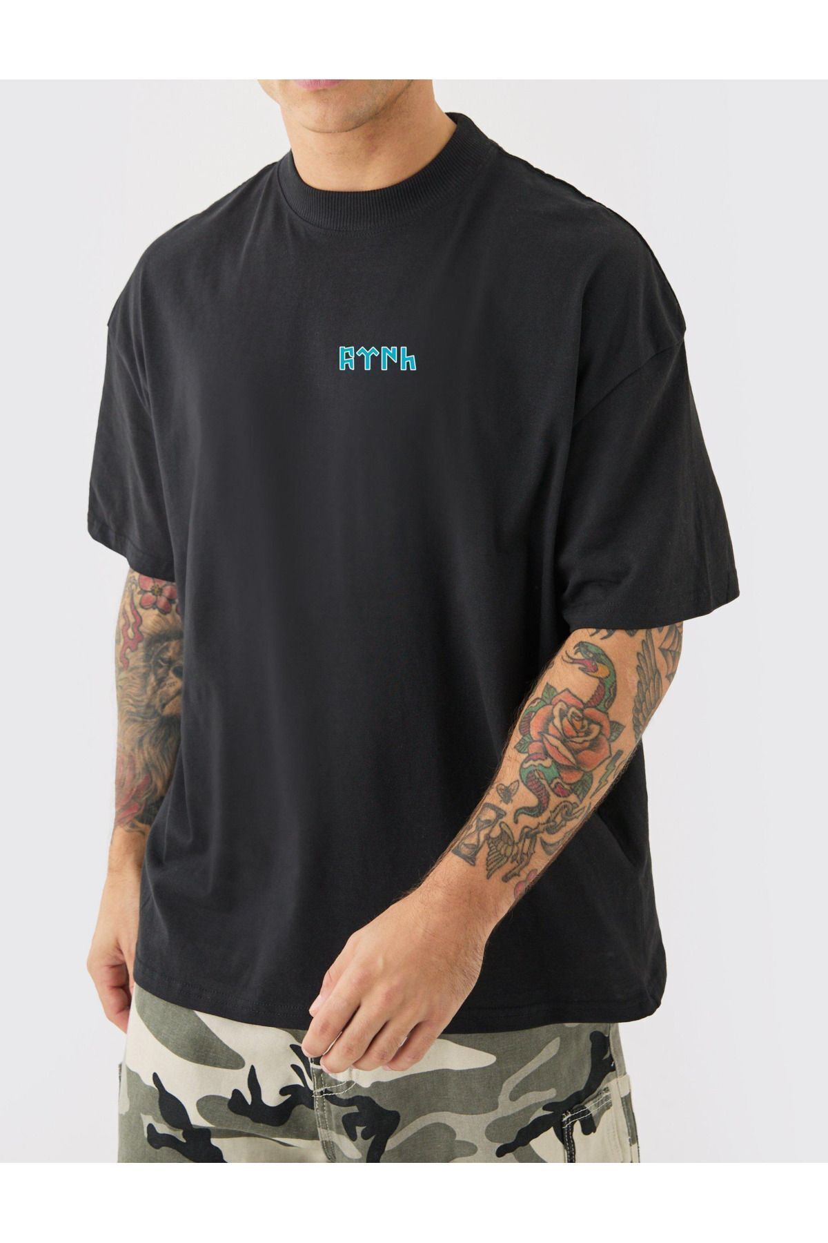 VEK Göktürk Alfabesi Özel tasarım Oversize T-shirt Orhun yazıtları Türk Baskılı v2