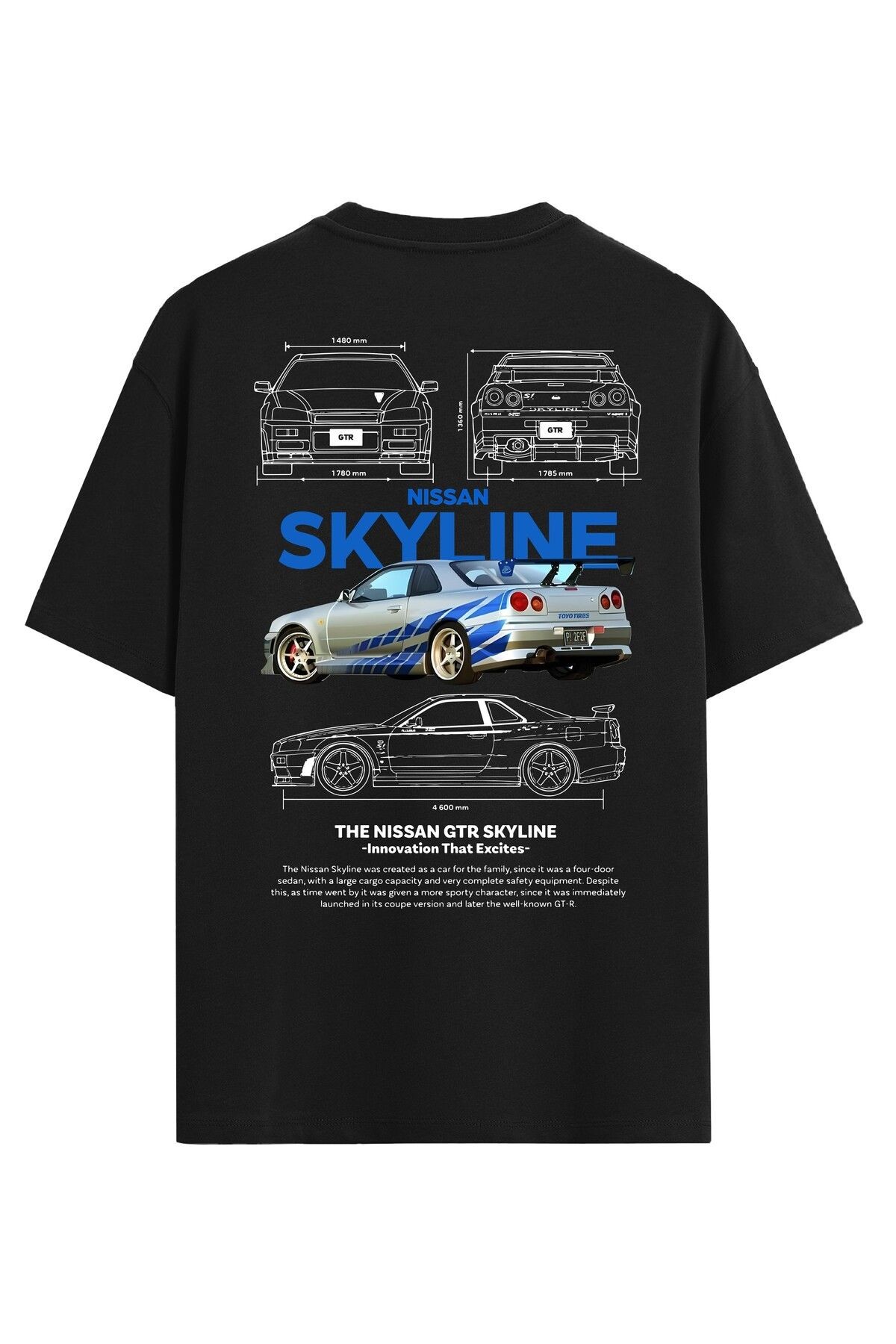 Skyline Çocuk T-Shirt  %100 Pamuk Araba Baskılı