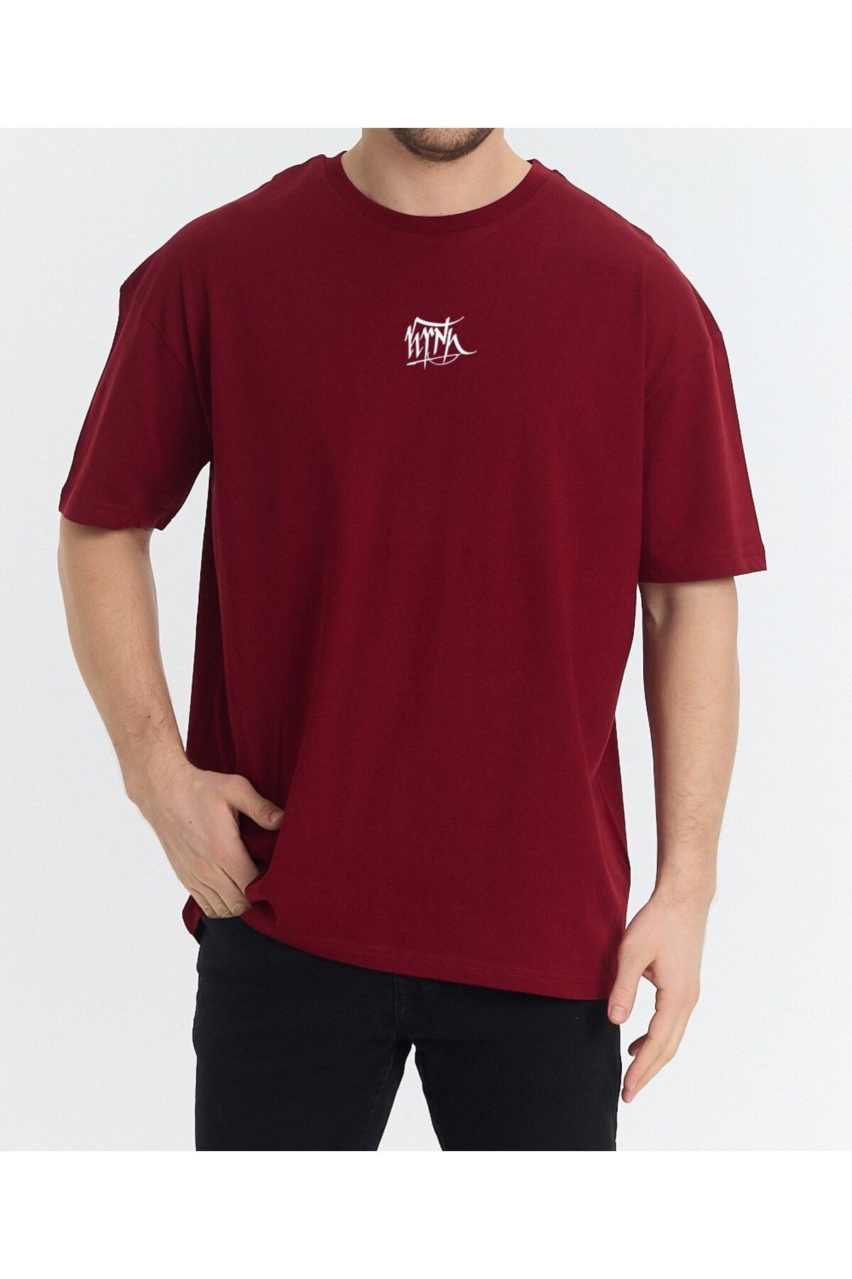 Oversize T-Shirt Göktürk Harfleri Özel Tasarım Minimal