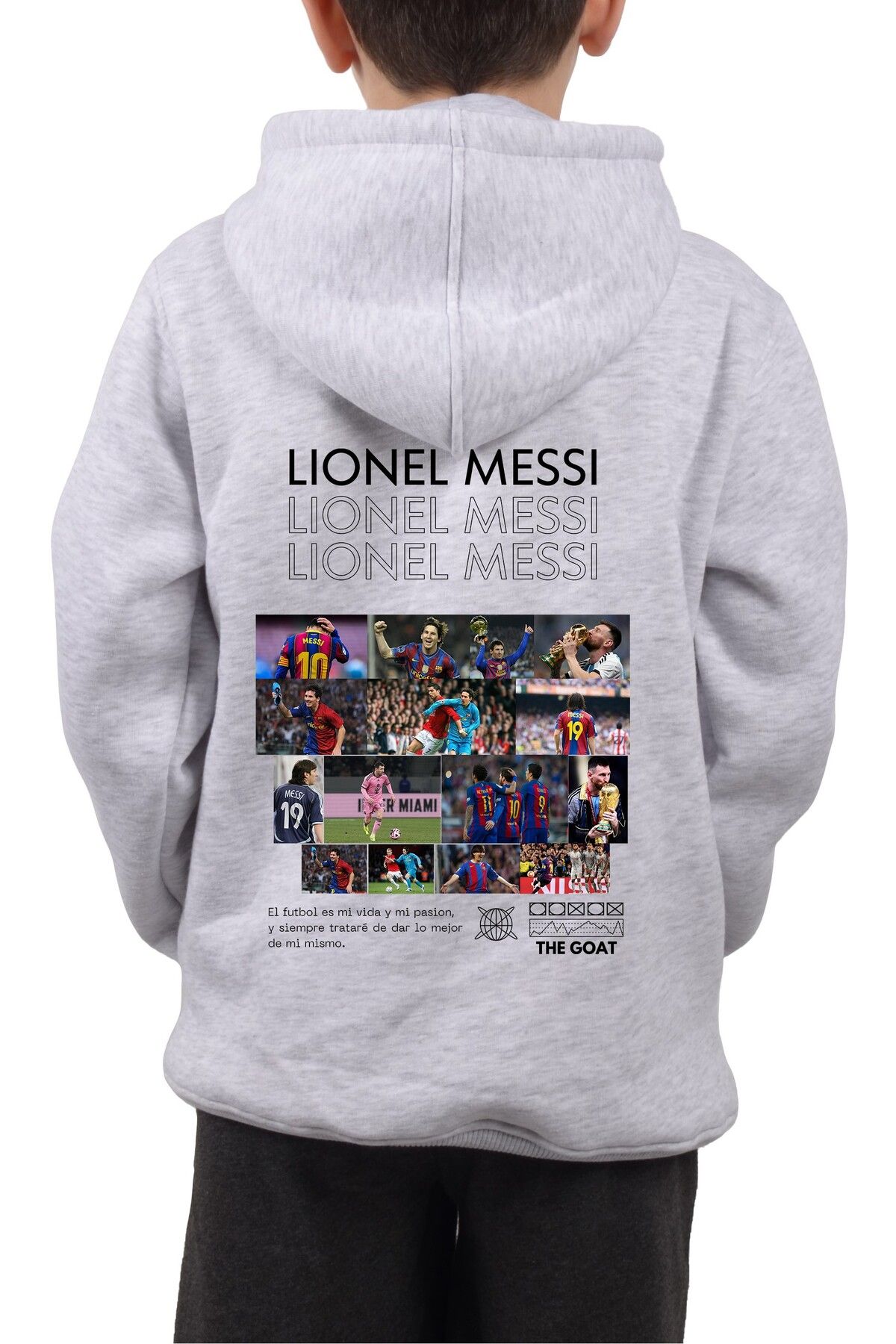 KAPÜŞONLU ÇOCUK SWEATSHİRT MESSİ BASKILI