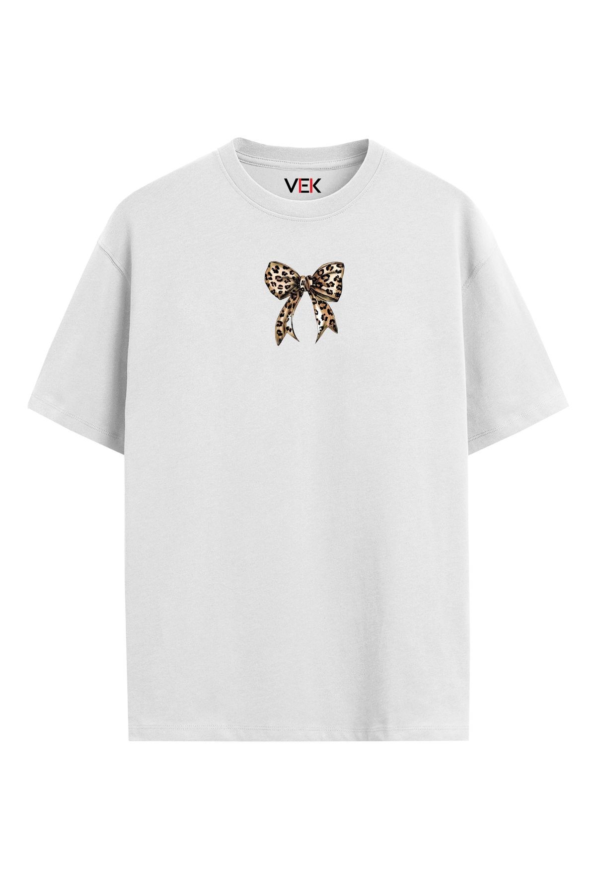 Oversize T-Shirt Leopar Desenli Kurdele