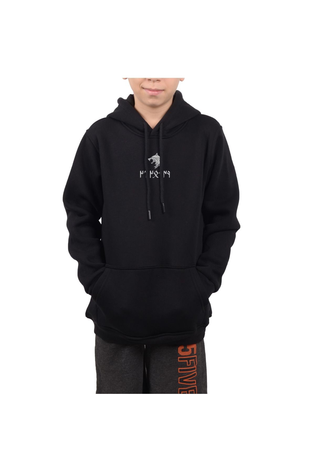 VEK KÖKBÖRÜ(BOZKURT) Göktürk harfleri özel tasarım Çocuk Sweatshirt Hoodie
