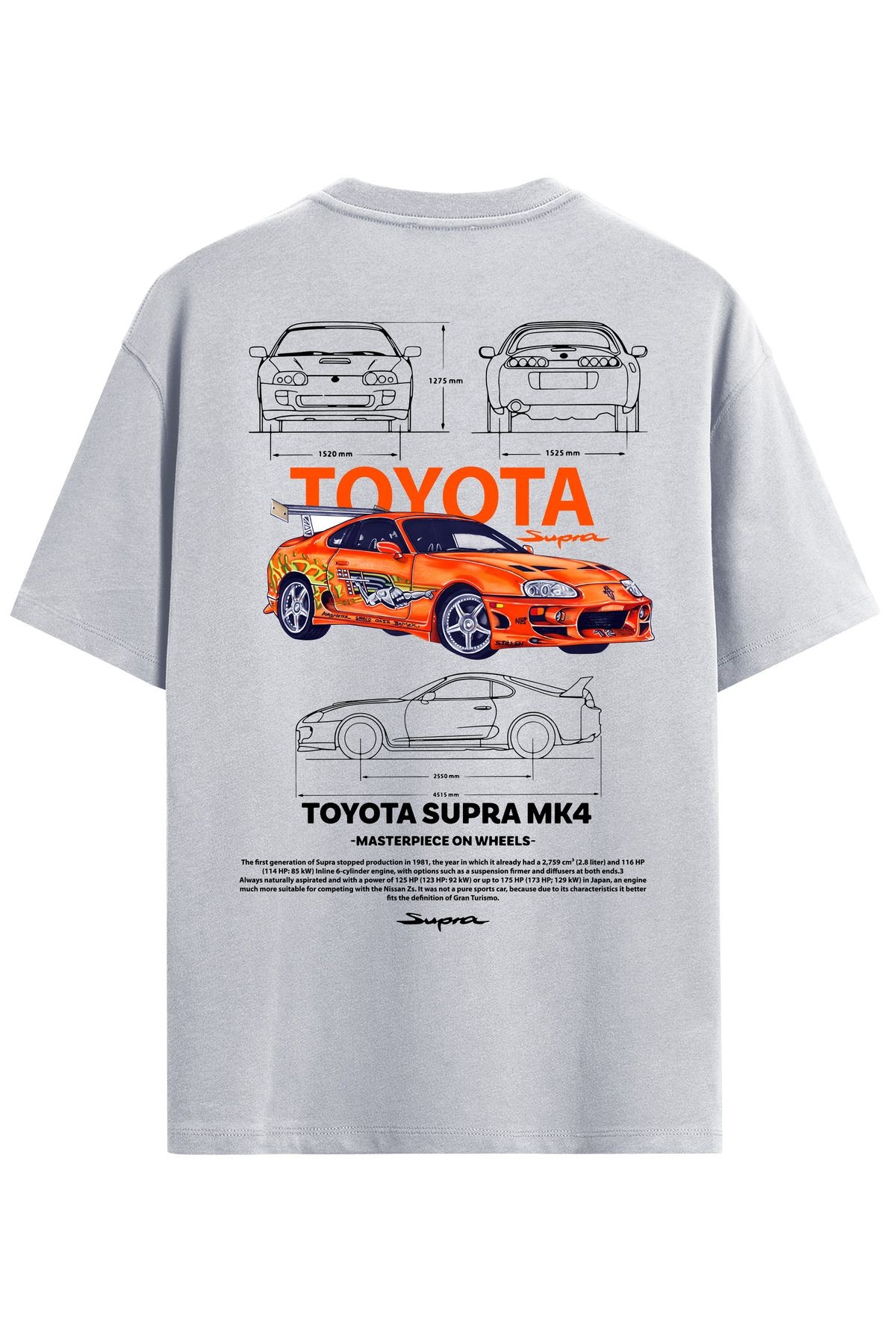 VEK Araba Baskılı Oversize T-shirt spra
