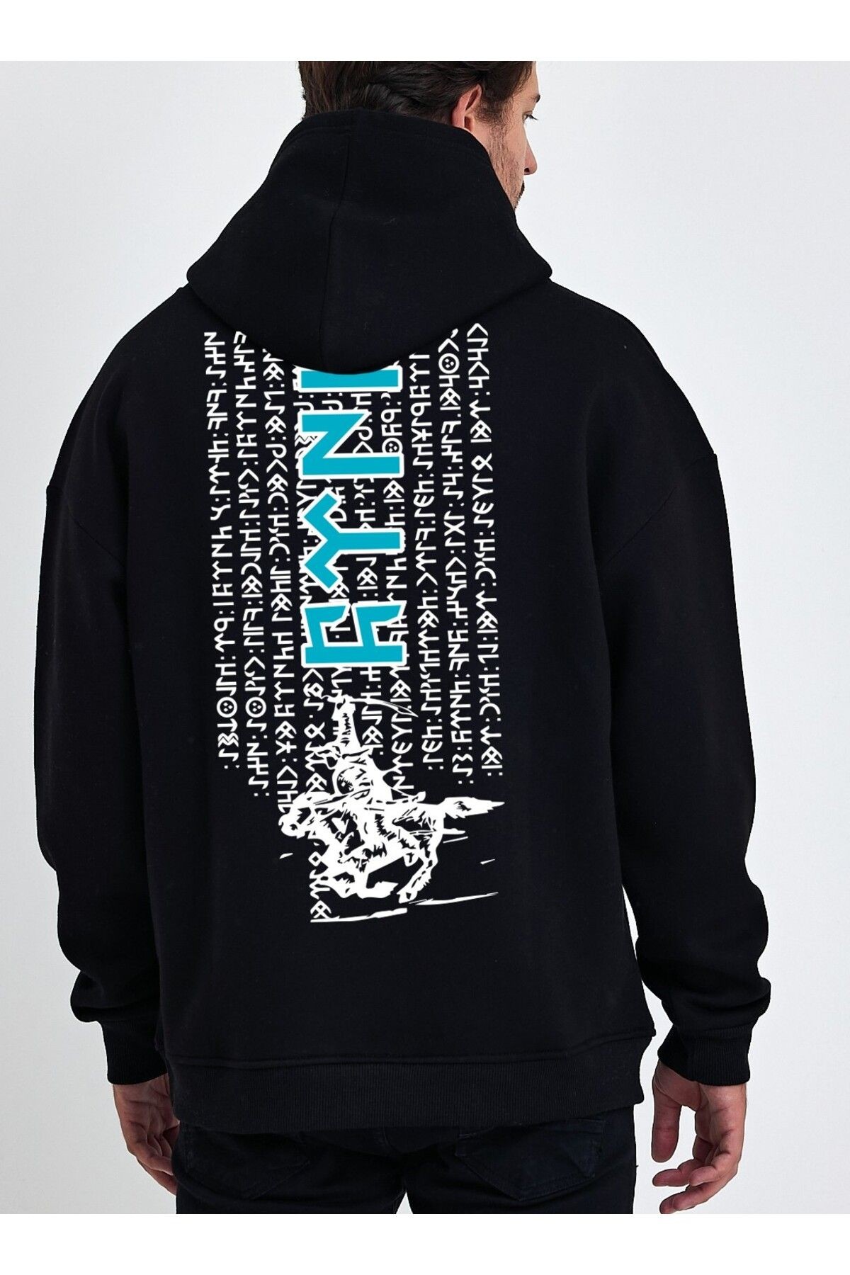 VEK Göktürk Alfabesi  Özel Tasarım Oversize Sweatshirt Hoodie Türk Baskılı v2