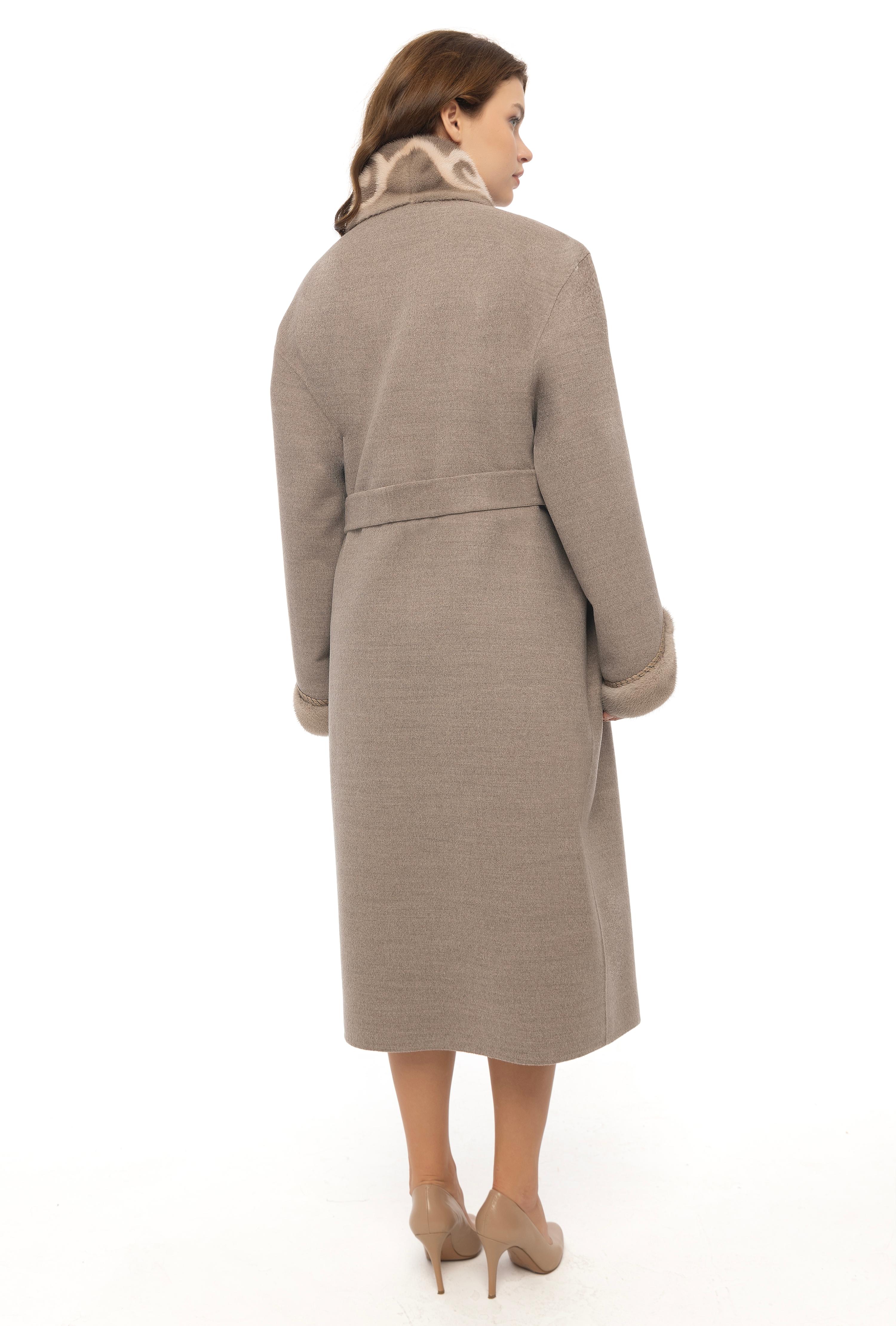 Vicuna Women's Loro Piana Fabric Coat With Mink Trimming