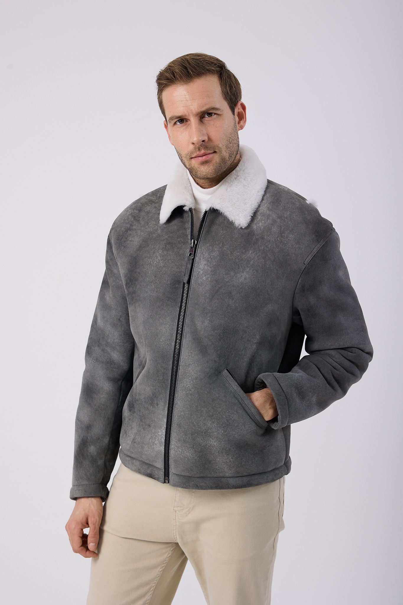 Vicuna Men's Lamb Fur Jacket