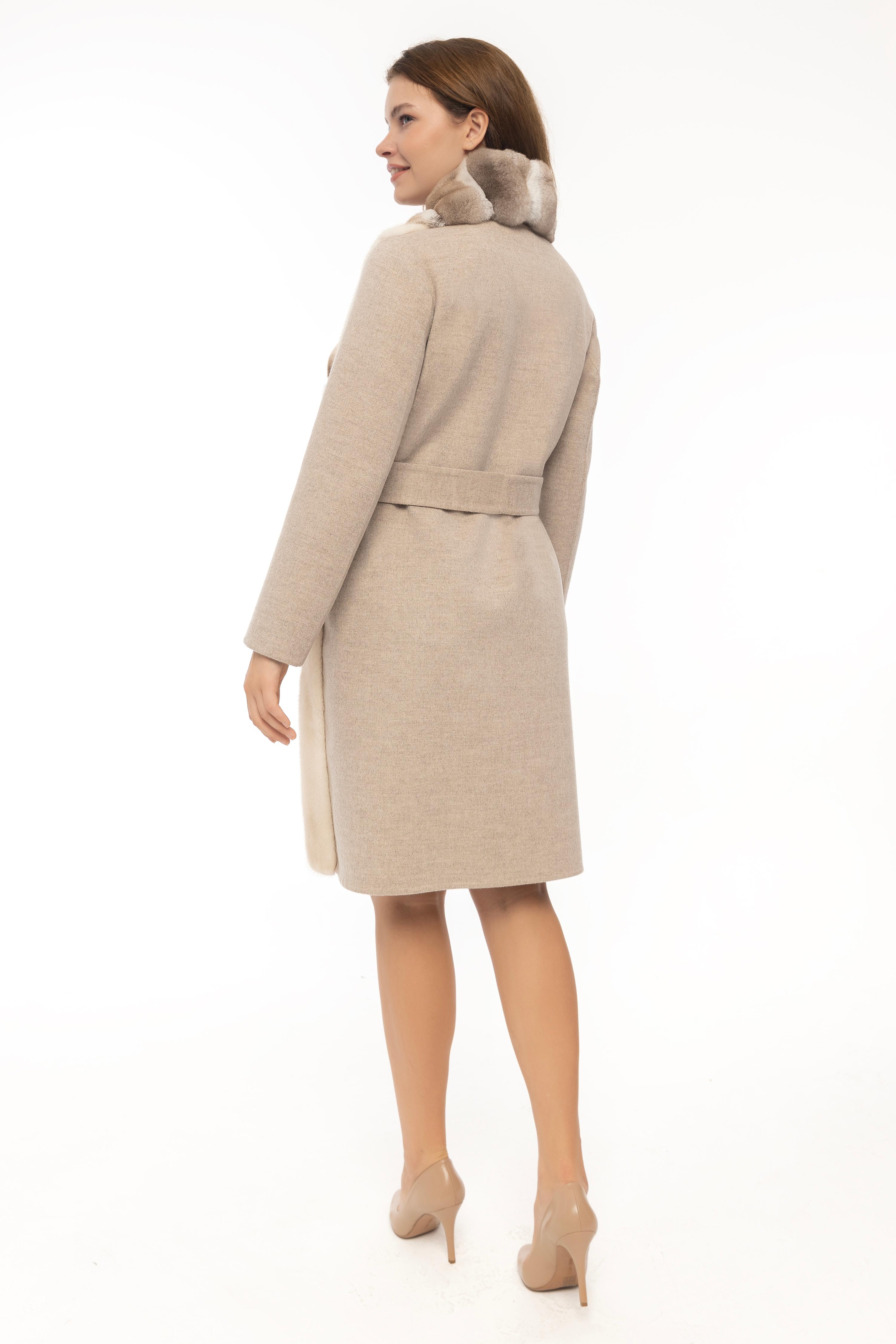 Vicuna Ladies Loro Piana Fabric Coat With Chinchilla Trimming