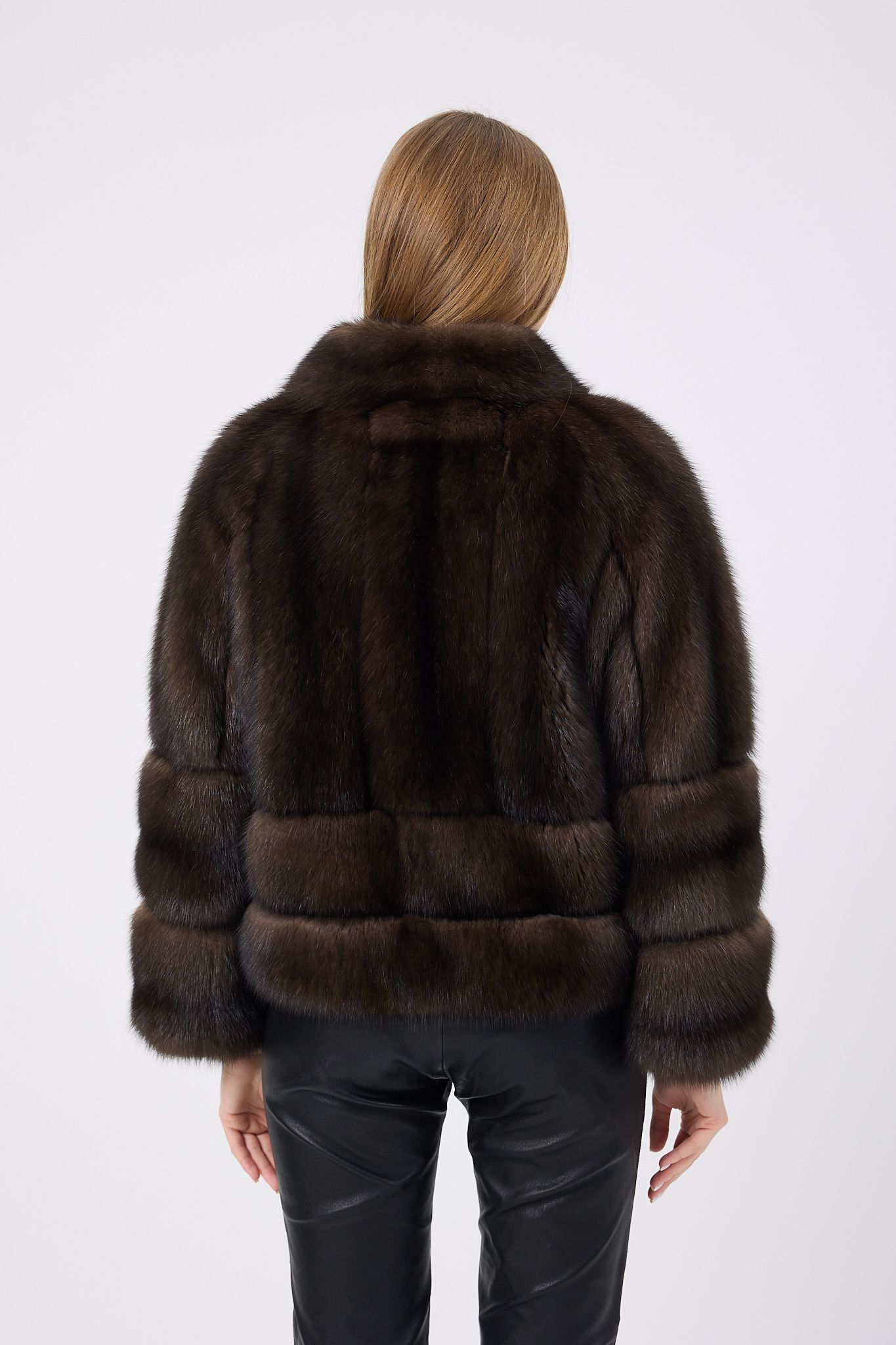 Vicuna Women's Sable Jacket with Crocodile Trimming