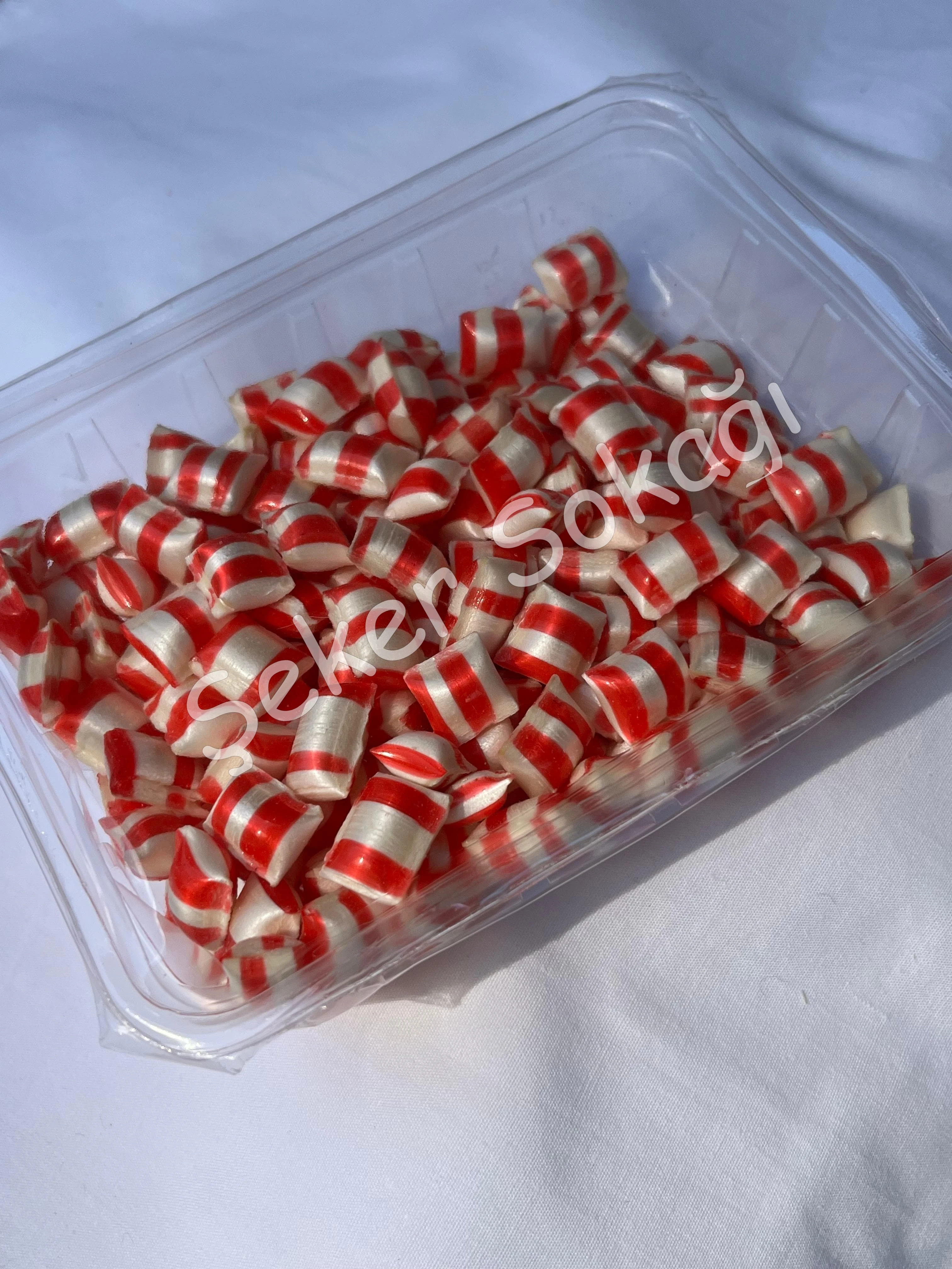 200gr Kırmızı Beyaz Tutti Furutti Aromalı Akide Şeker