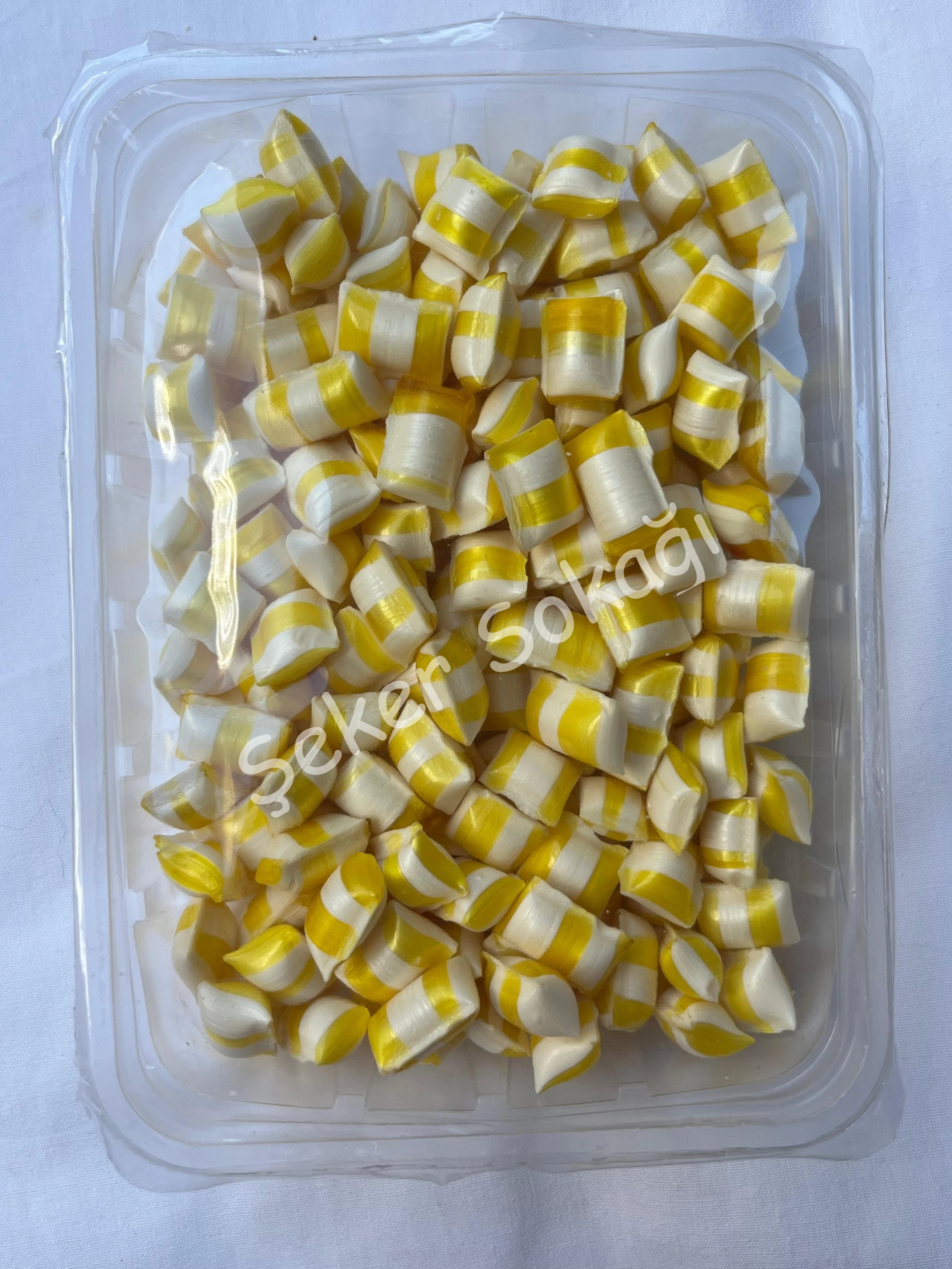 200gr Sarı Beyaz Limon Aromalı Akide Şekeri