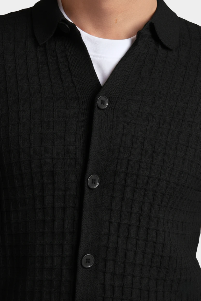 SİYAH KARELİ HIRKA 