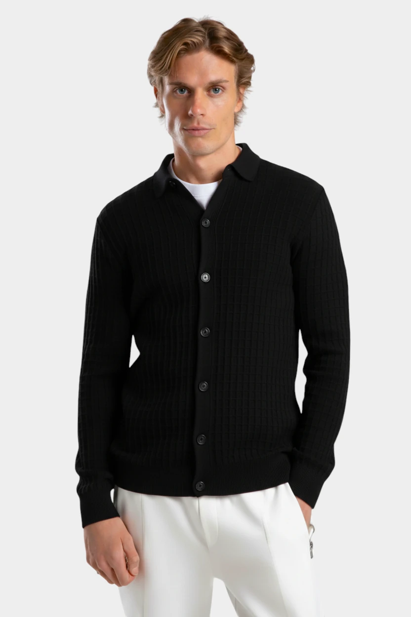 SİYAH KARELİ HIRKA 