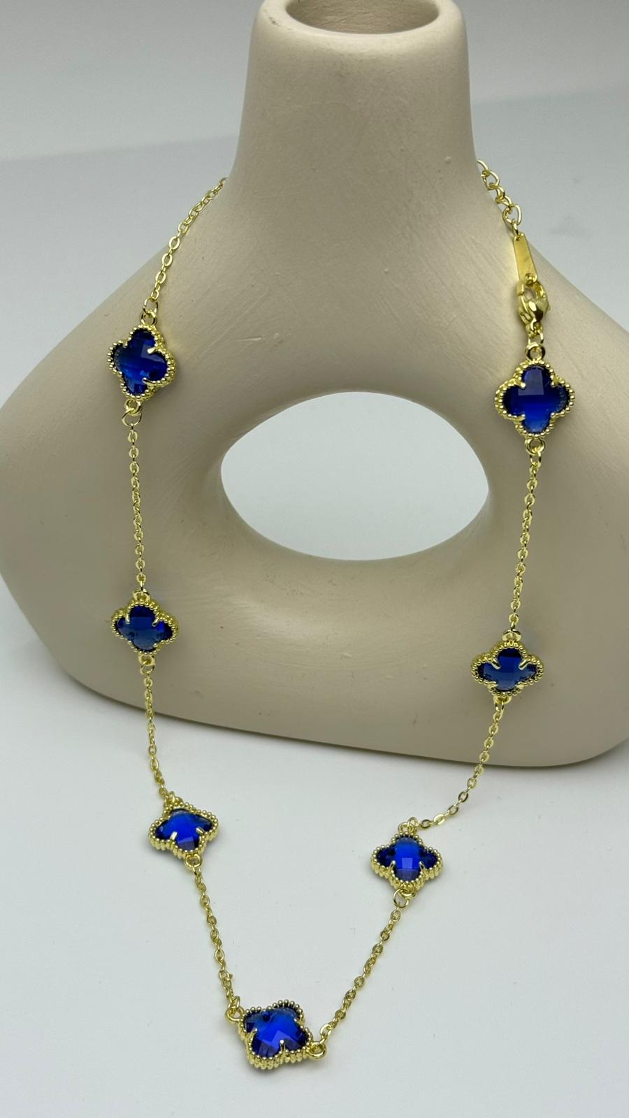 Zirkon Taşlı Yonca Kolye