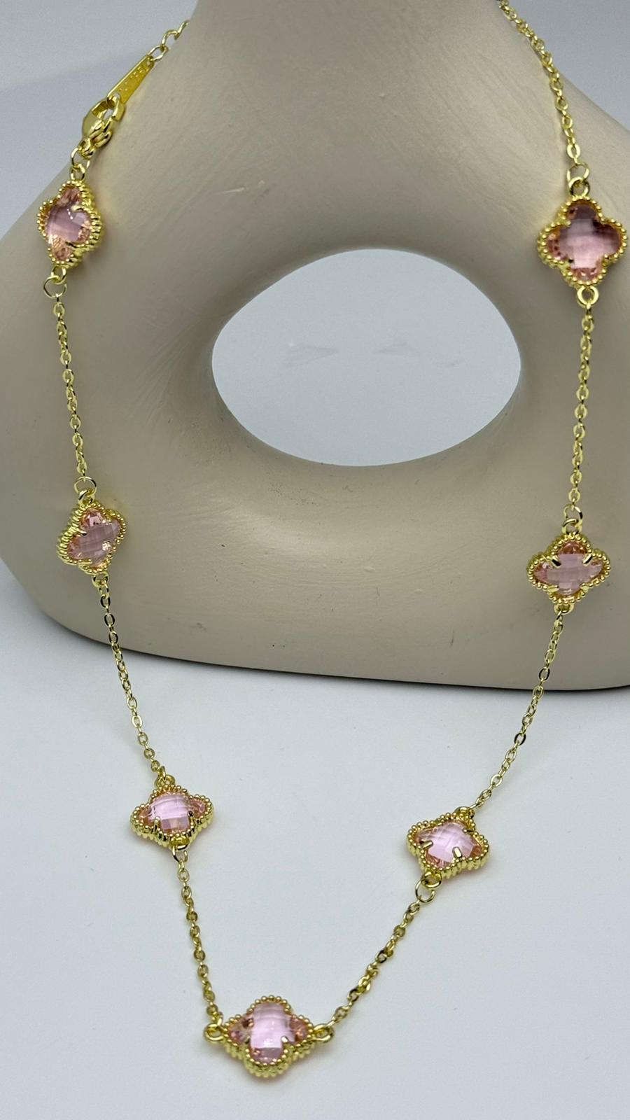 Zirkon Taşlı Yonca Kolye