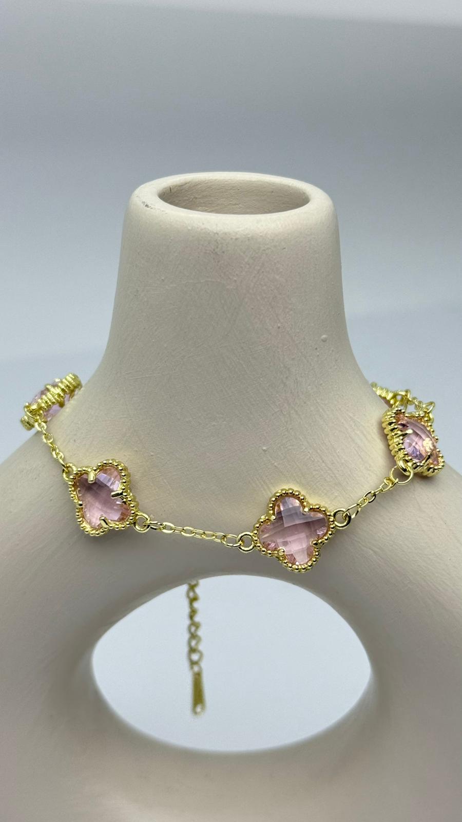 Zirkon Taşlı Yonca Bileklik