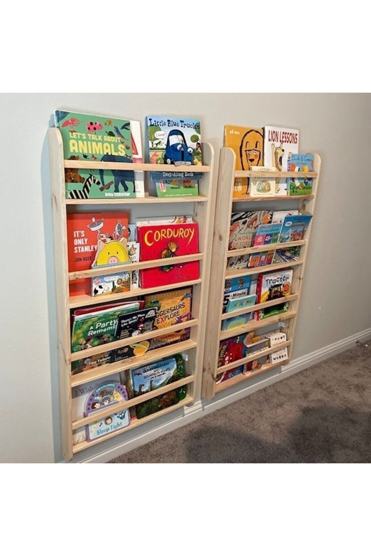 Montessori Geniş Model Kare Çıtalı Kitaplık 70 Cm