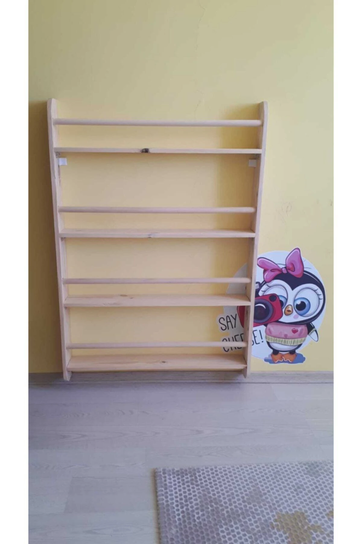 Montessori Kitaplık Geniş Model Yuvarlak Çıtalı