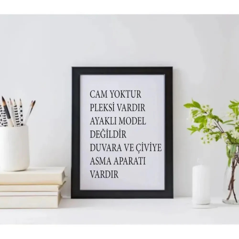 Mrt Ahşap A4 Çerçeve (21x30 ) Siyah,Plexili ,Belge Çerçevesi, Dikey veya Yatay Kullanılabilir