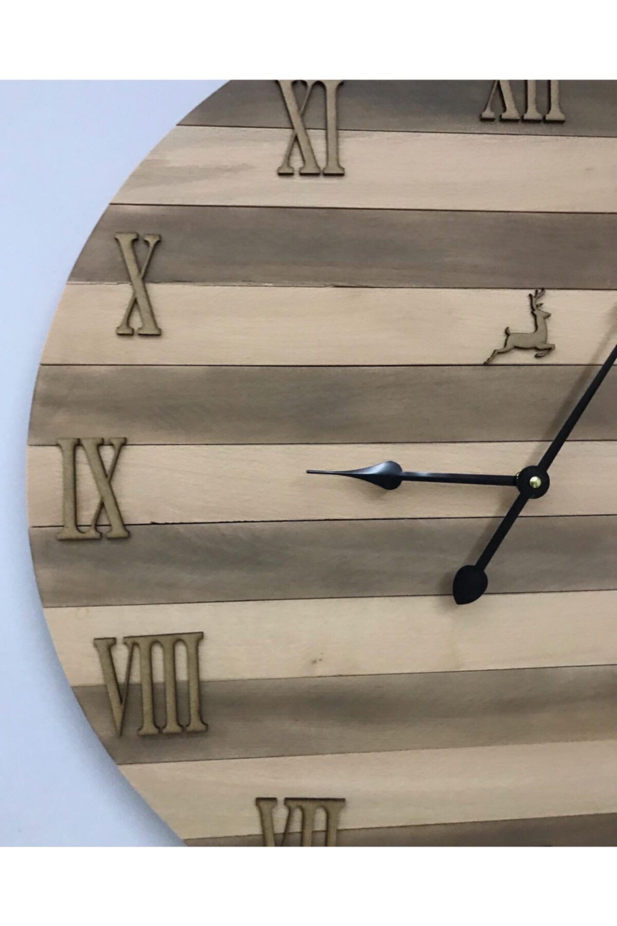 Ahşap Duvar Saati 65 Cm Çapında Kayın Ağacından