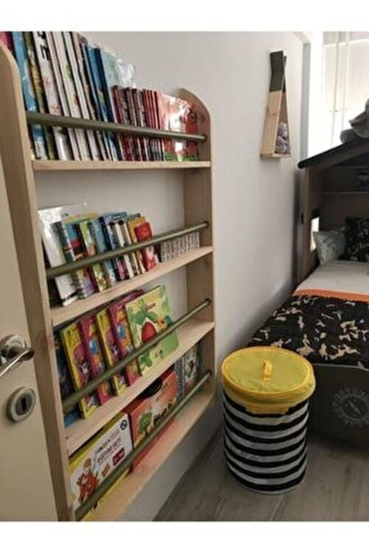 Montessori Raf Geniş Model Yuvarlak Çıtal (kına Yeşili)