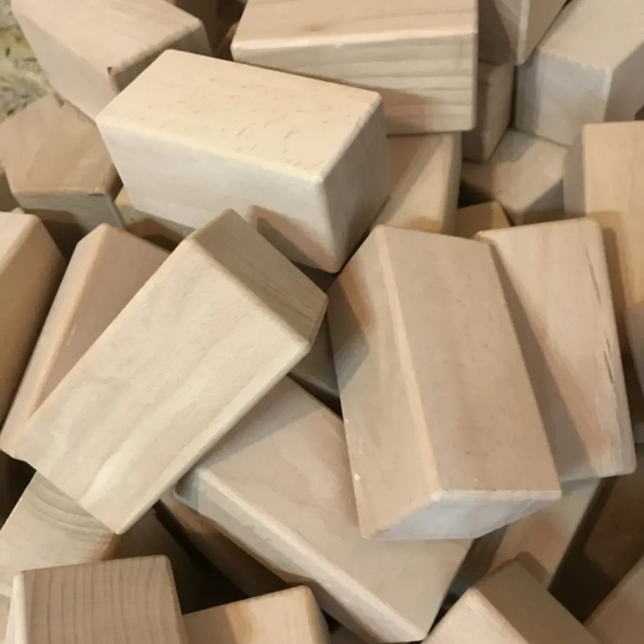 Mrt Ahşap Prizmlar 5x5x10 Cm 5 Adet Kayın Ağacından