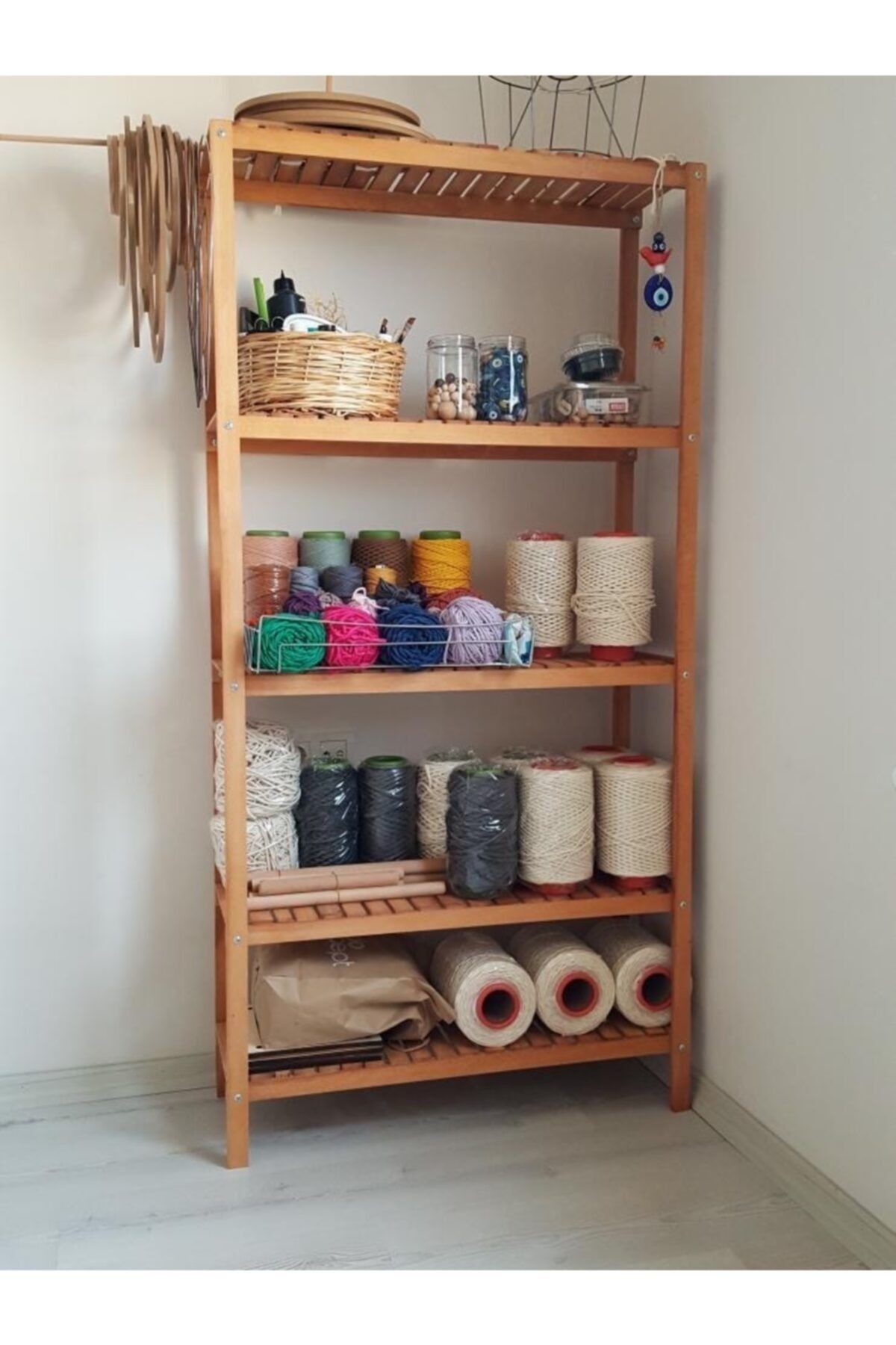 Stand Kayın Ağacından Çiçeklik Saksılık