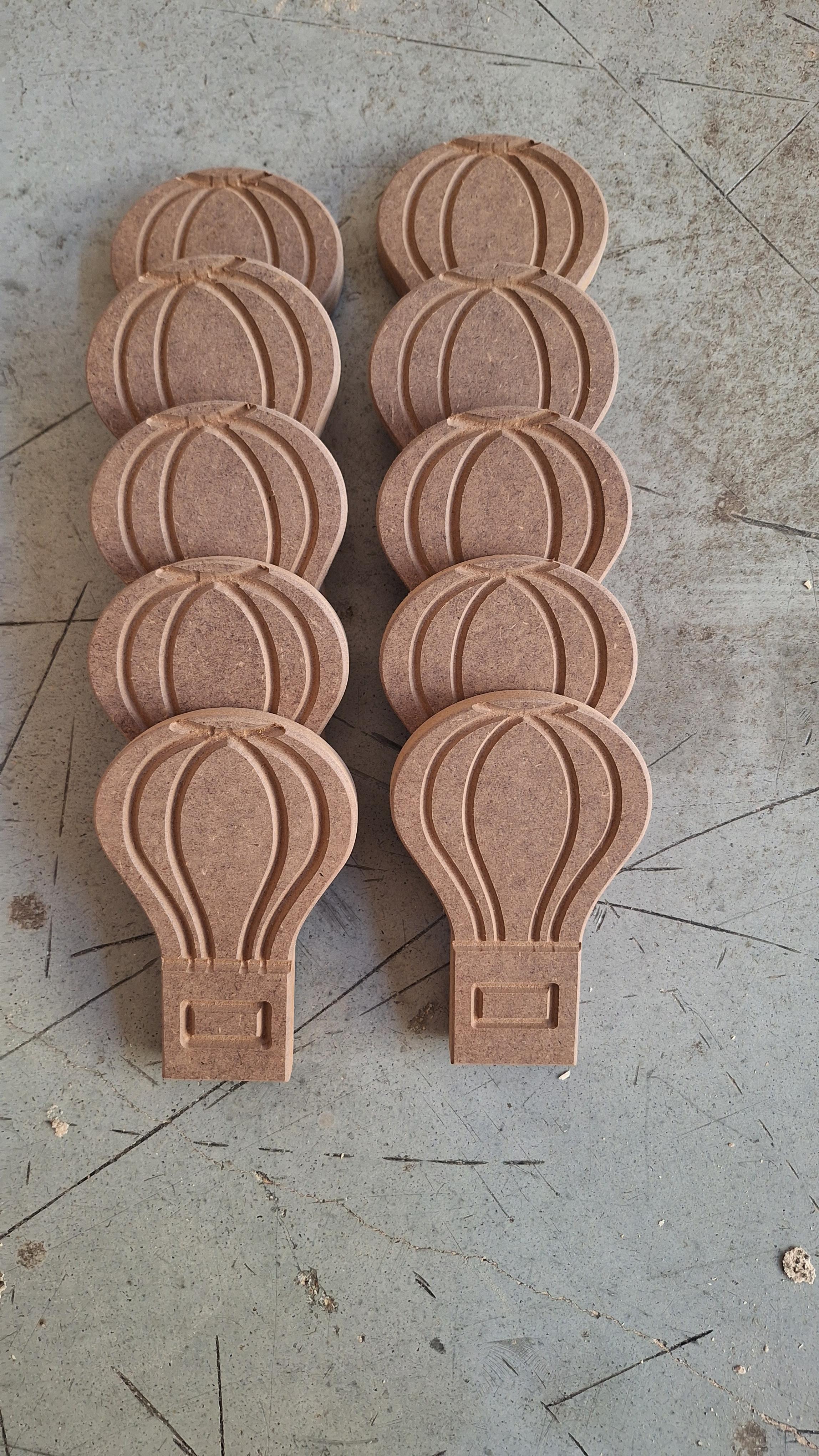 Ahşap Balon 18 mm mdf Çizgili 10 adet 
