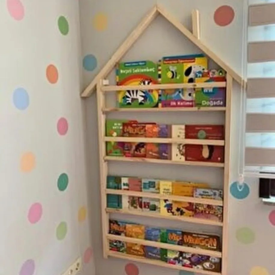 Mrt Ahşap Montessori Çatılı Kitaplık