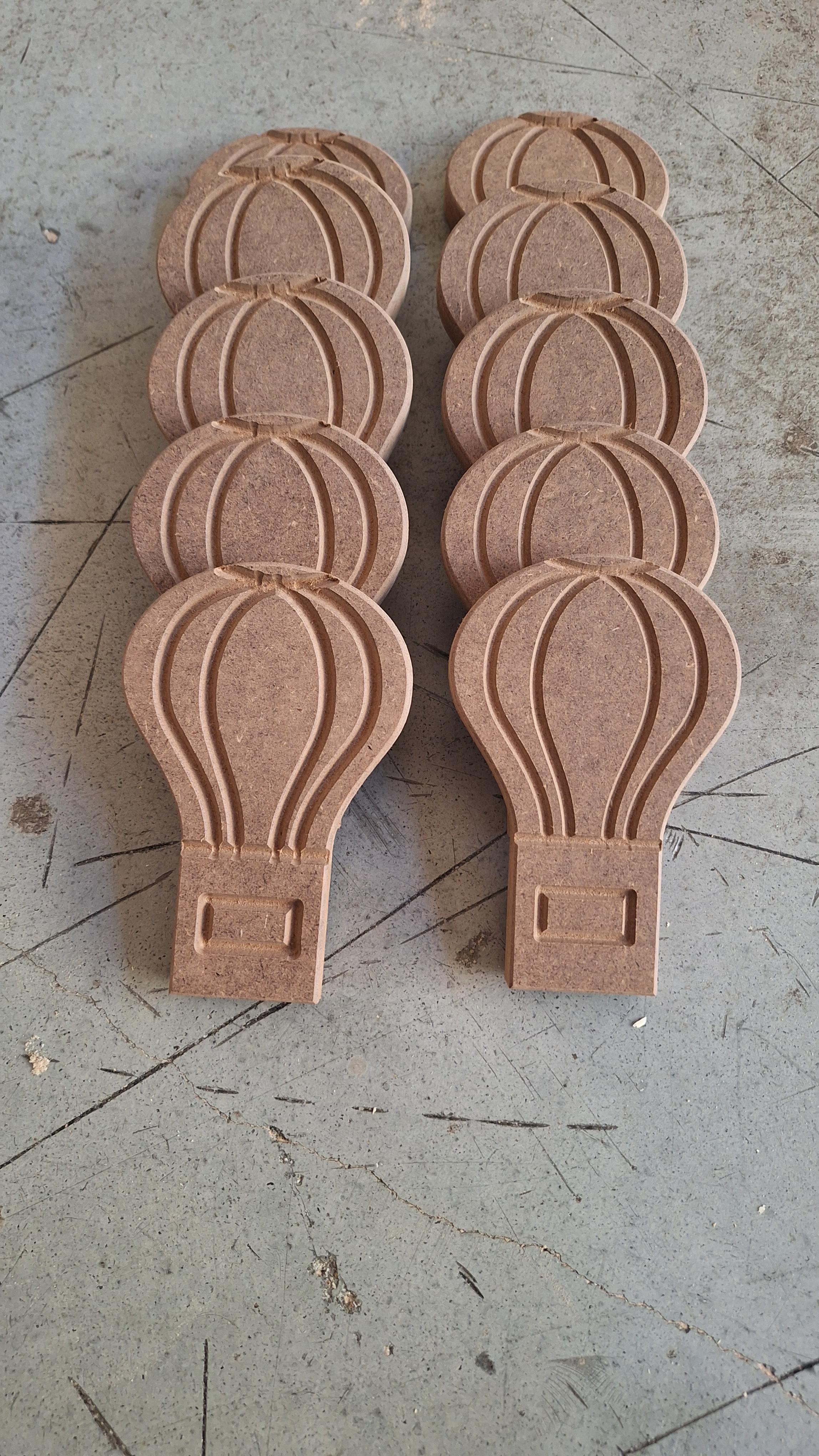 Ahşap Balon 18 mm mdf Çizgili 10 adet 
