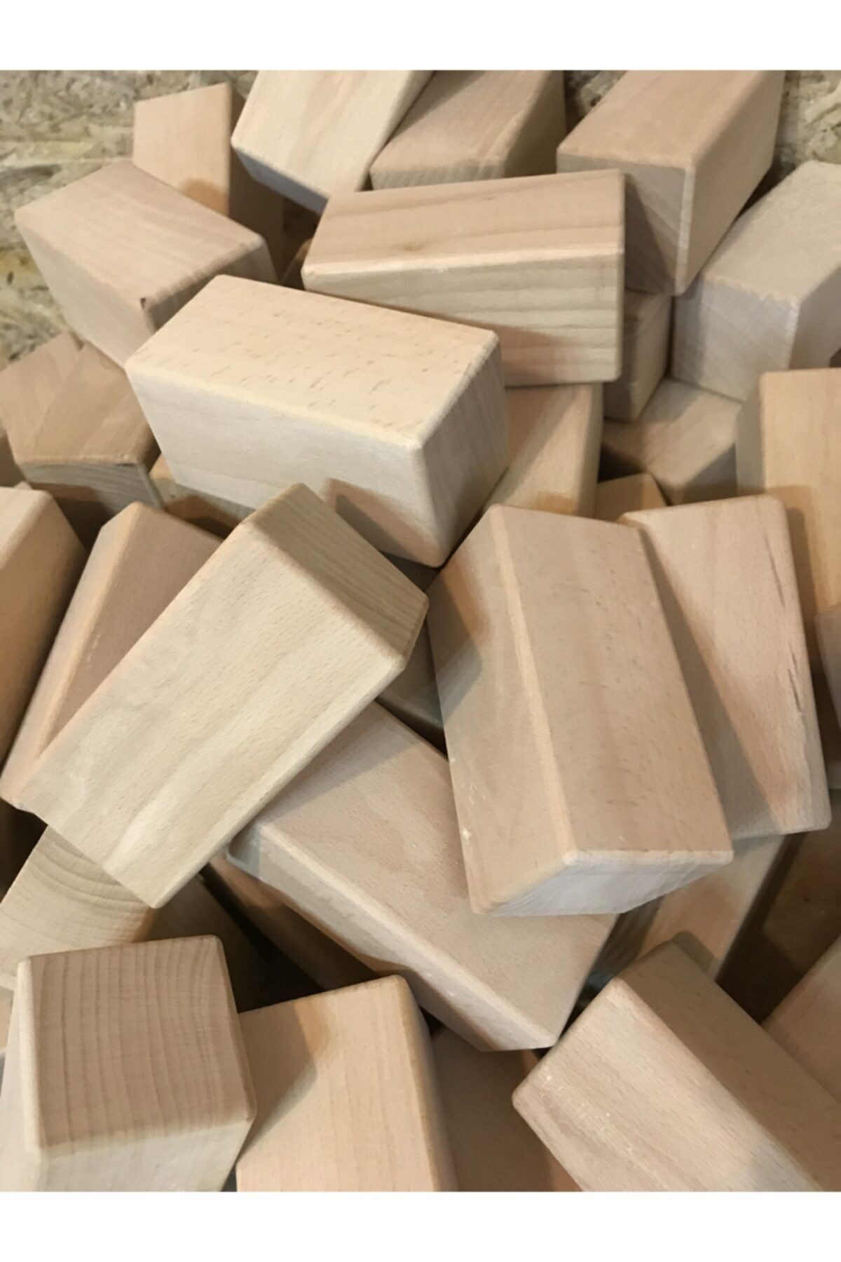 Ahşap Prizmlar 5x5x10 Cm 5 Adet Kayın Ağacından