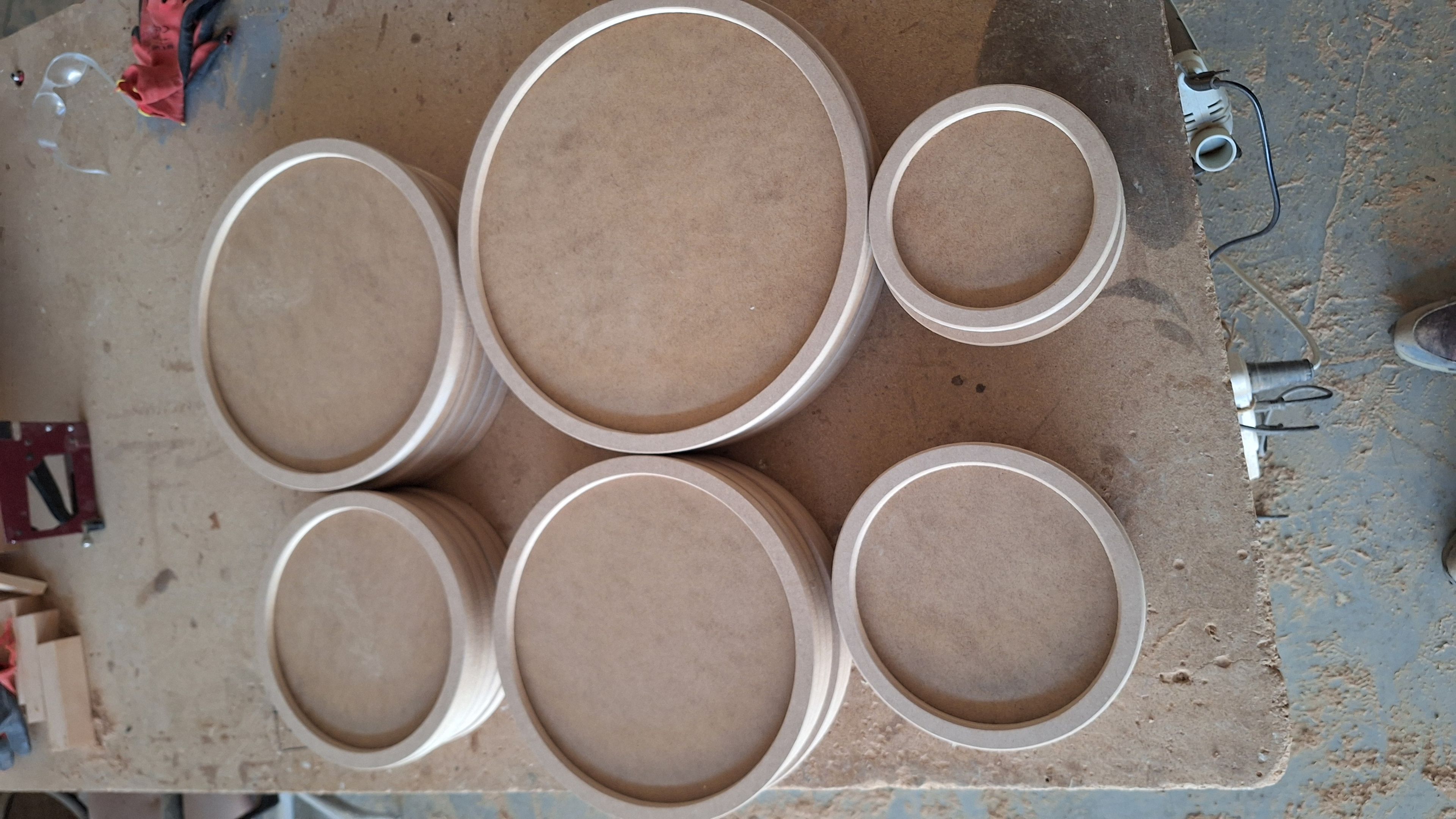 Yuvarlak çerçeve 18 mm ham mdf 5 adet