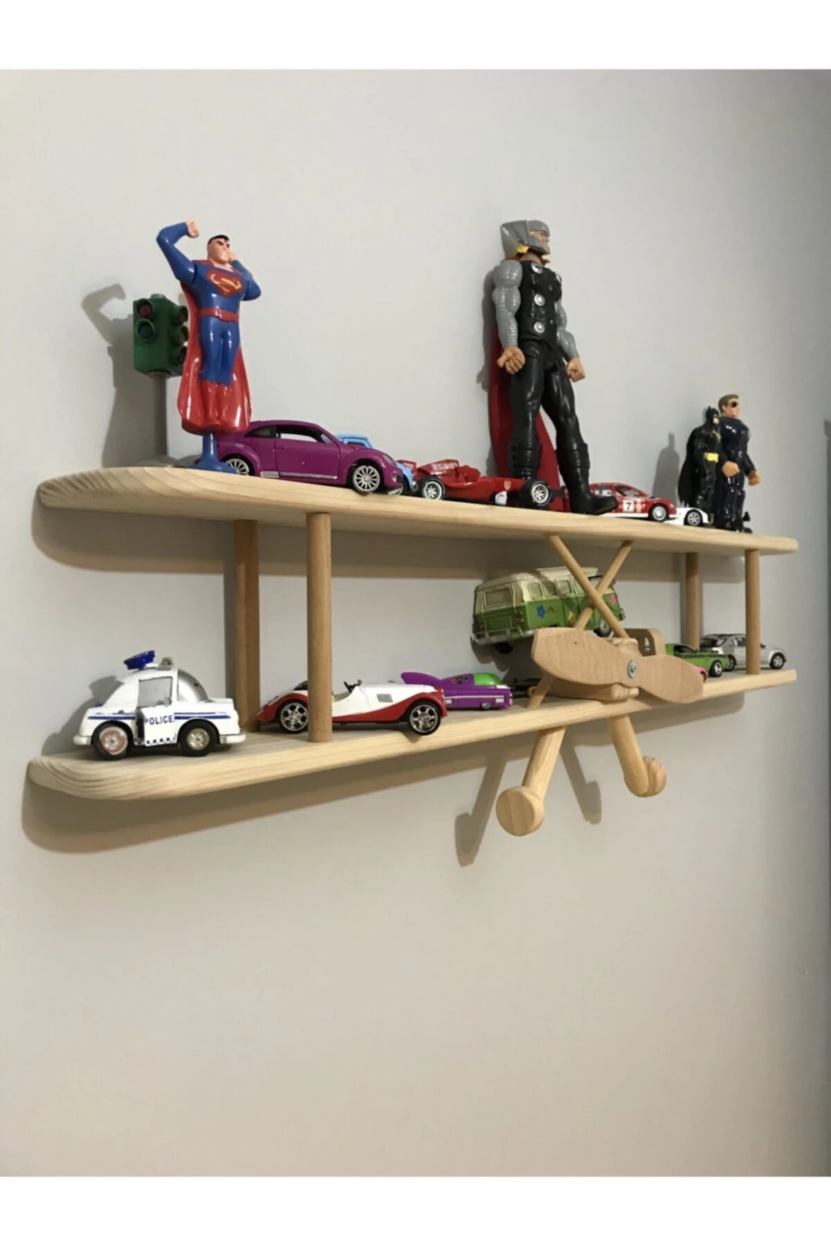 Uçak Duvar Rafı Ahşaptan