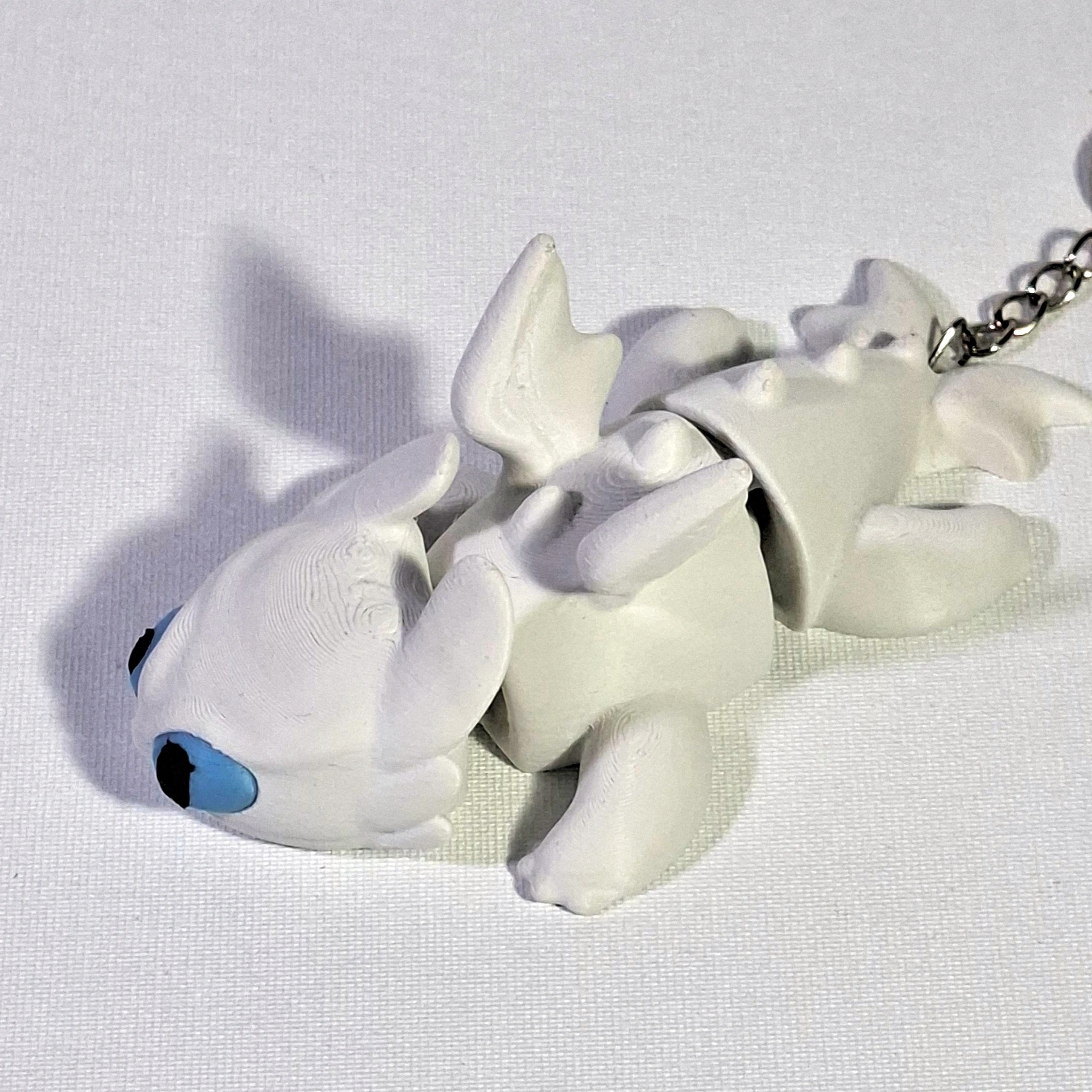 Hareketli Beyaz Ejderha Anahtarlık