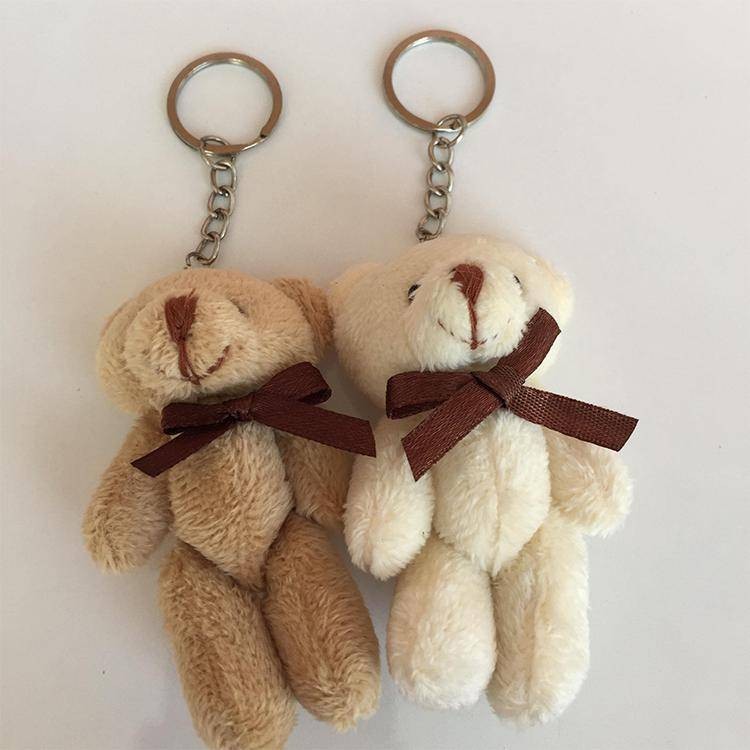 7-8 cm Fiyonklu Peluş Ayıcık Anahtarlık